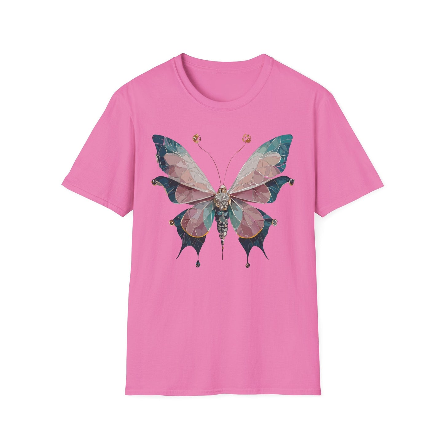Butterfly Shirt Unisex T Shirt Monarch Print Gildan Softstyle 64000 100 Percent Ring Spun Cotton
