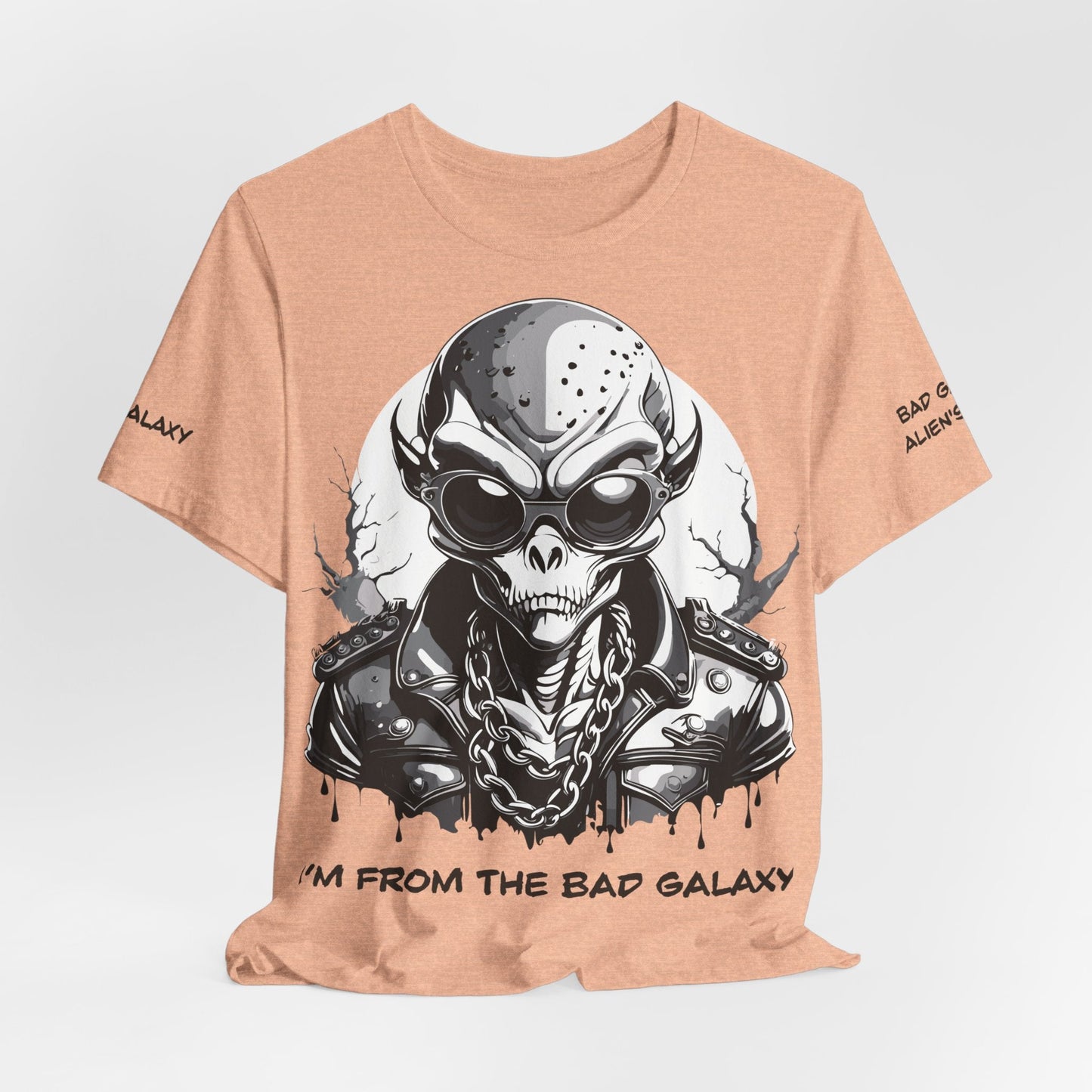 Tee Shirt With Alien From Bad Galaxy Made To Order One Hundred Percent Cotton Eco Inks Free Shipping