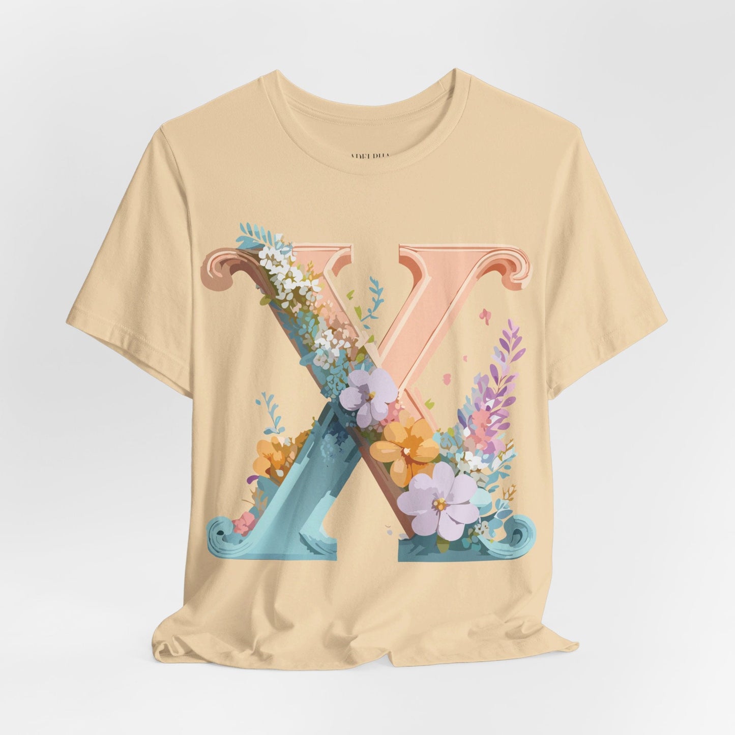 Letter X Shirt Unisex Jersey Graphic Tee By Adelpha With Vintage Inspired Artwork Short Sleeve