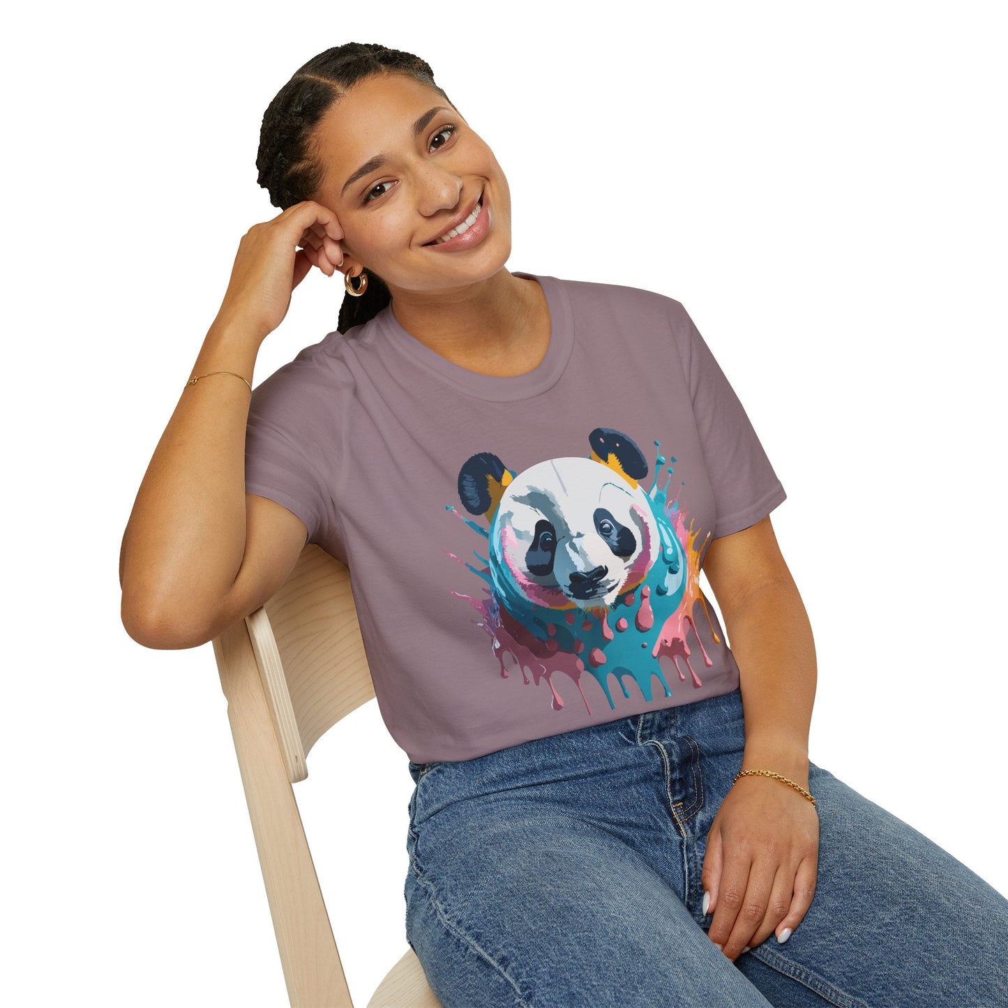 Panda Shirt Unisex T Shirt Gildan Softstyle 64000 Panda Graphic Animal Tee 100 Percent Cotton