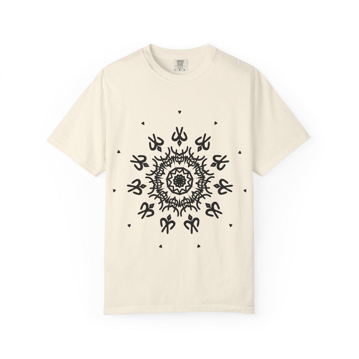 Unisex Garment Dyed Cotton T-Shirt with Mandala Graphic Design