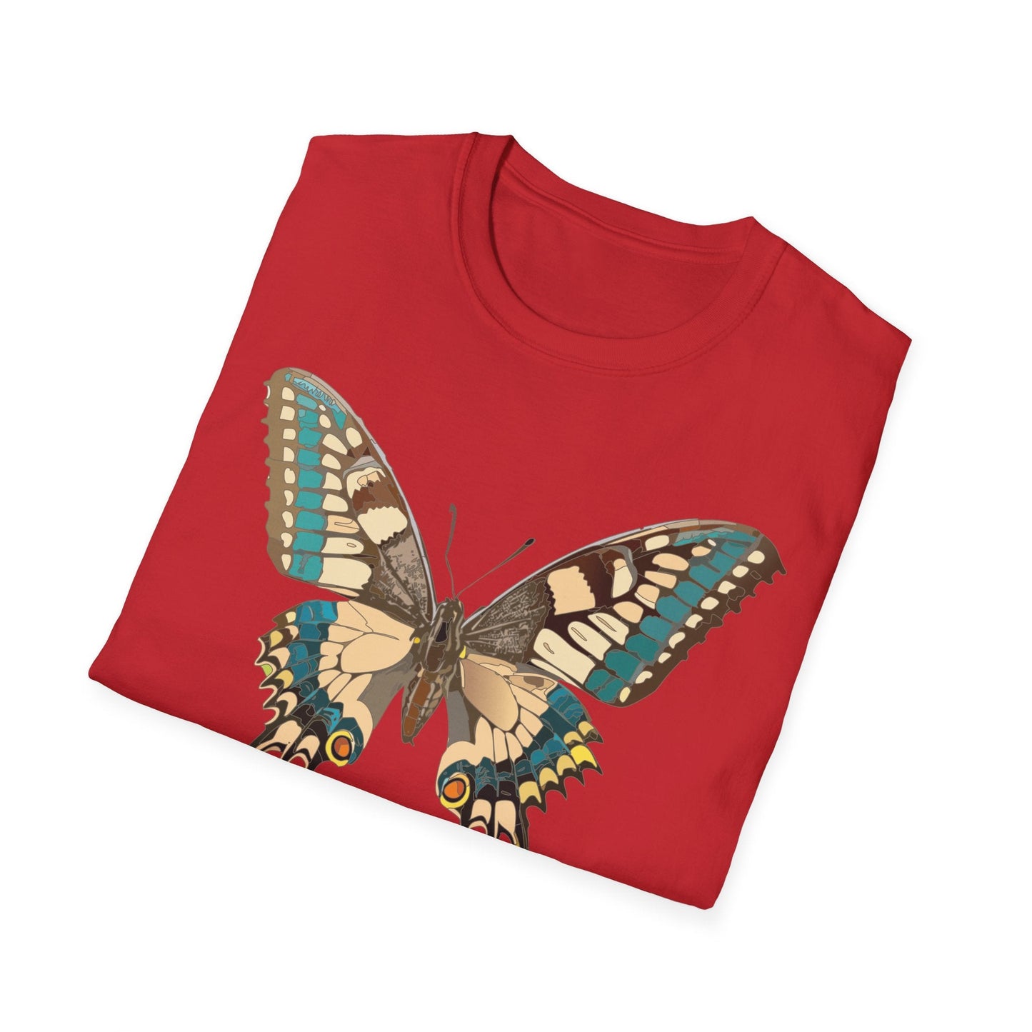 Unisex Butterfly T Shirt Softstyle 64000 Ring Spun Cotton Lightweight Tee Breathable Everyday Comfort