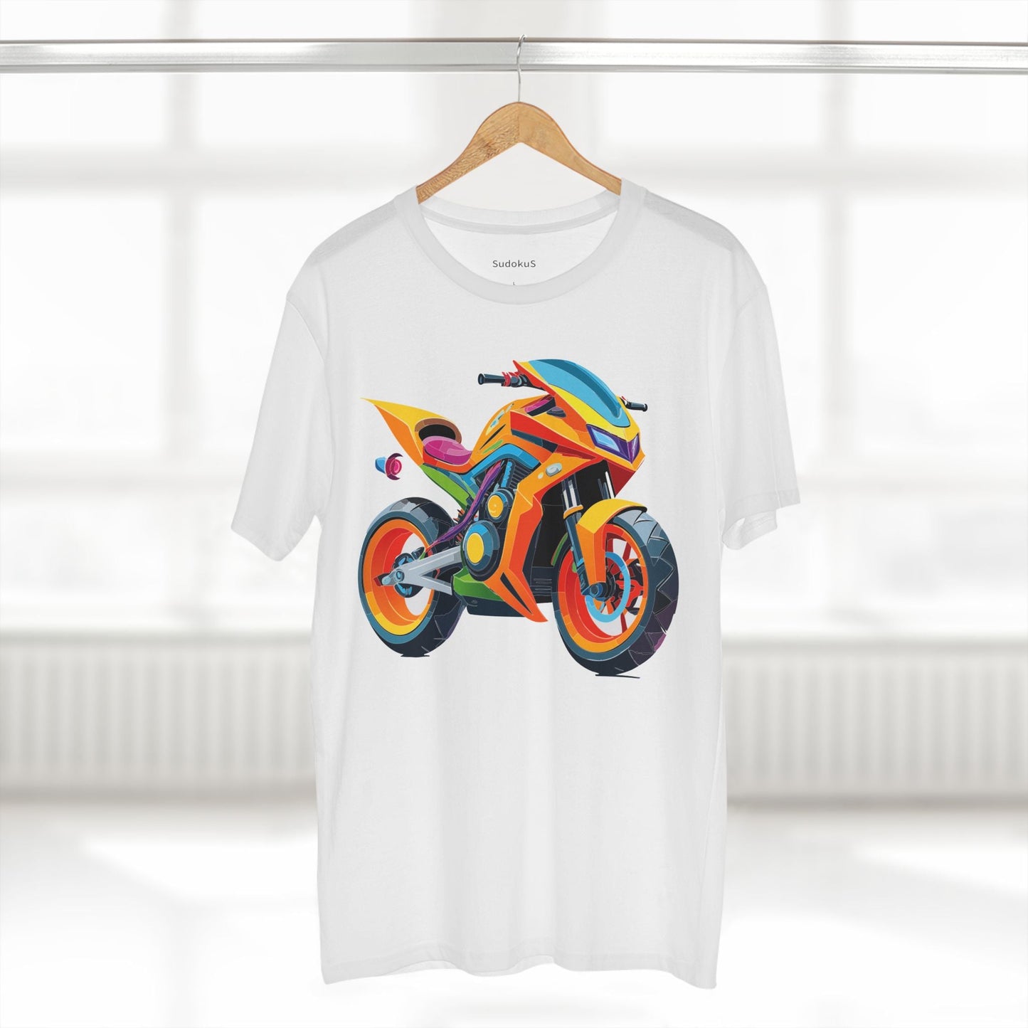 Moto Bike Graphic Unisex 100 Cotton Staple Tee 3