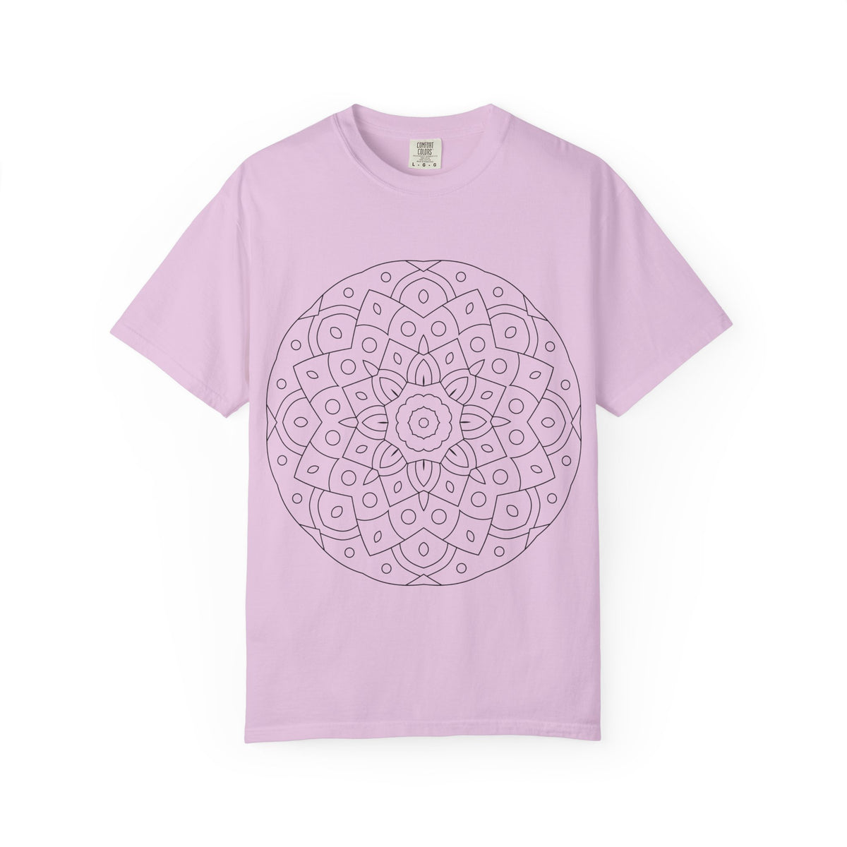 Unisex Garment Dyed Cotton T-Shirt with Mandala Graphic Design