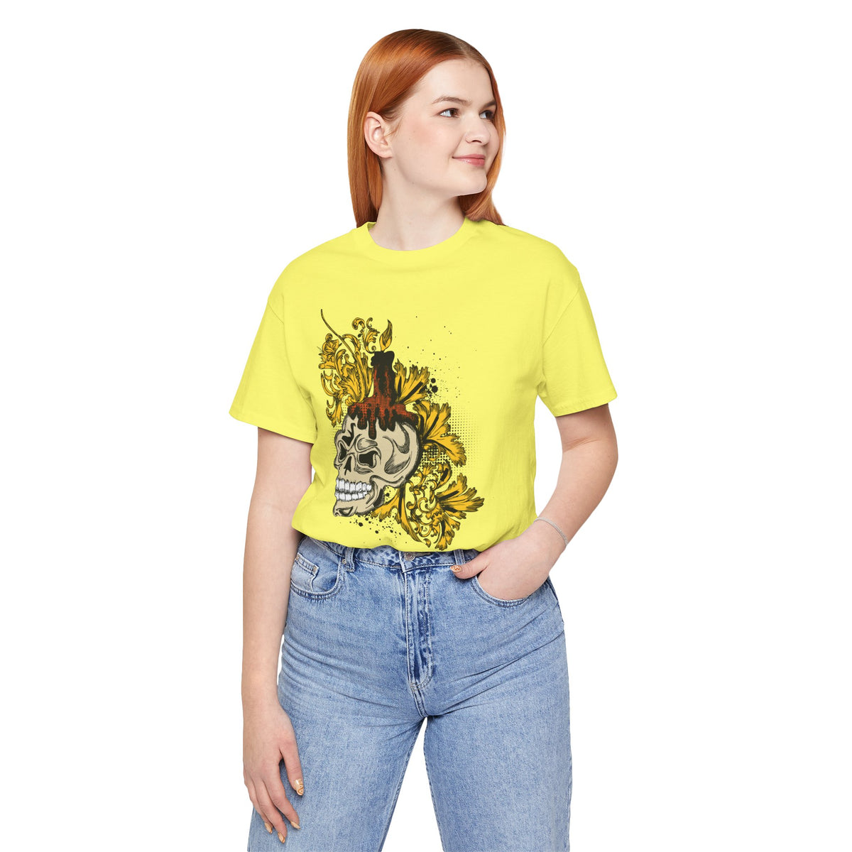 Rock Skull Graphic Design Tee, Skull Shirt, Vintage Tees, Art Design T-Shirt, Vintage Graphic Tee, Art Shirts with Skulls 3