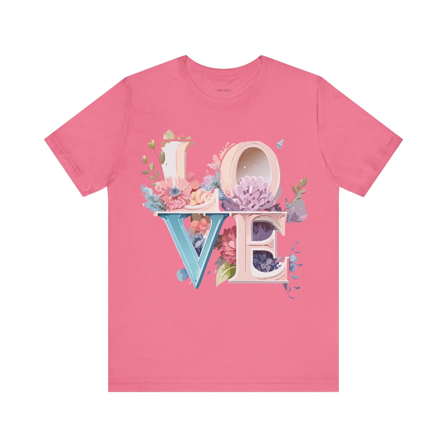 Valentine Day Graphic Unisex 100 Cotton Vintage Artwork with Love and Flower Design Tee 43