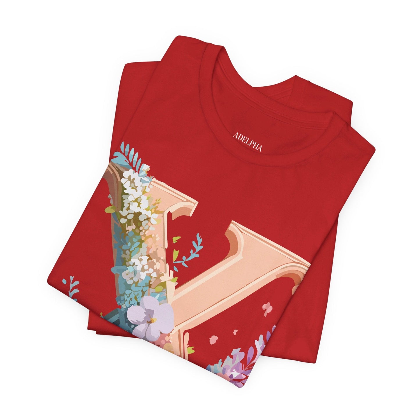 Letter X Shirt Graphic Tee Unisex Short Sleeve Vintage Inspired Adelpha Art Design
