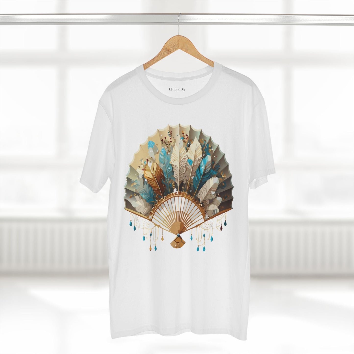 Antique Fan Graphic Design T-Shirt Unisex 100 Cotton Floral Carnival Artwork Tee 9