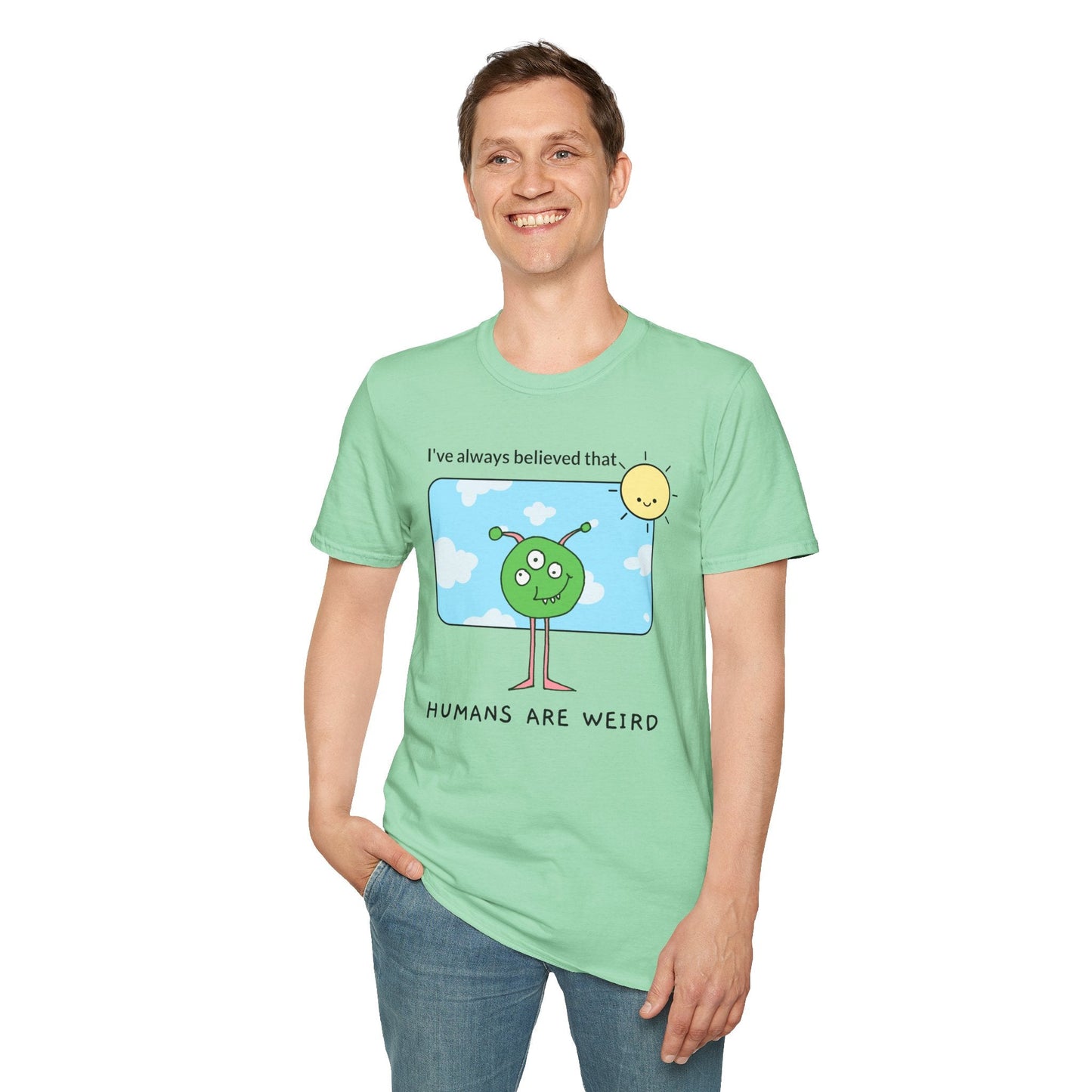 Alien Cartoon Humans Are Weird TShirt