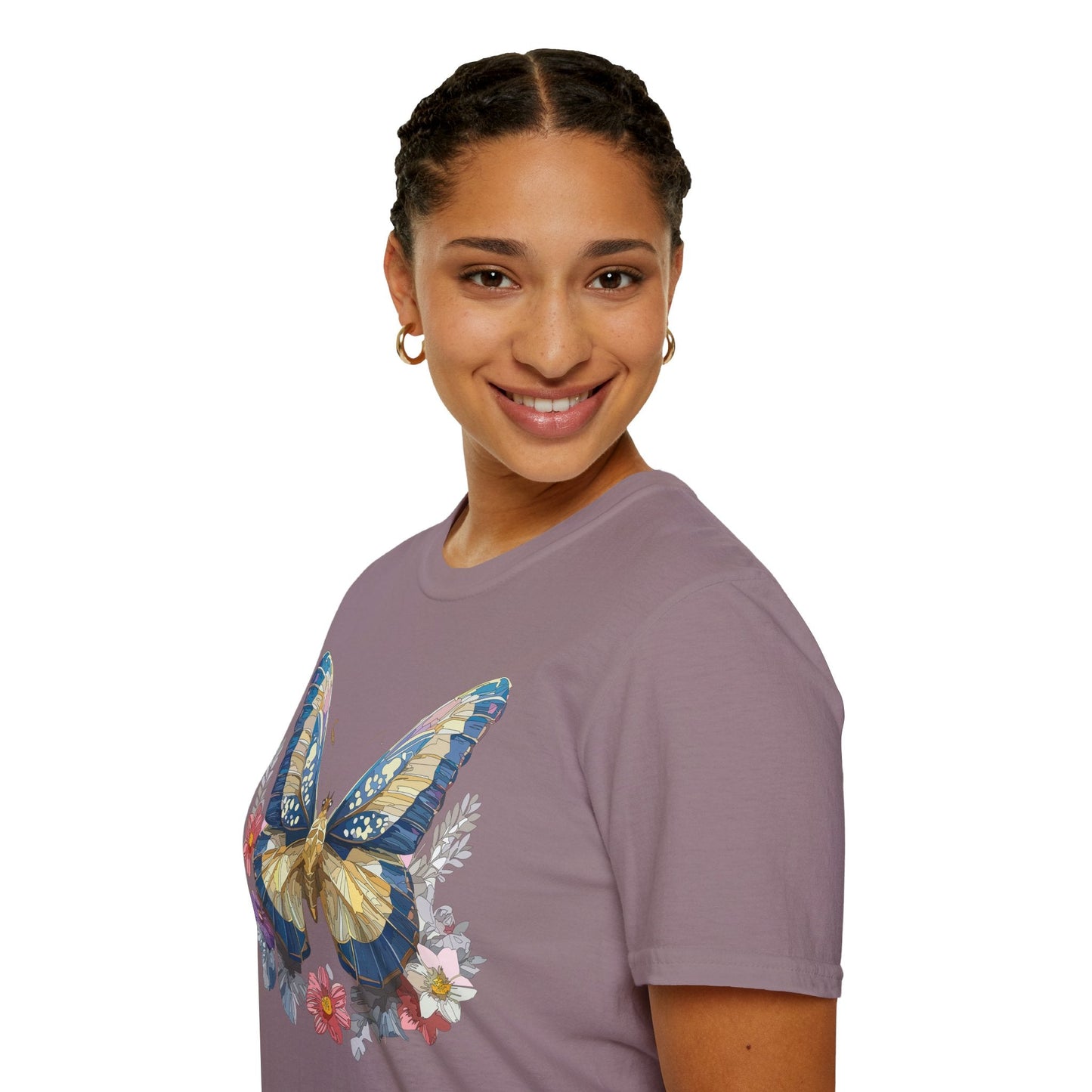 Butterfly Unisex Short Sleeve Tee Shirt Gildan Softstyle 64000 Monarch Design Graphic Tee