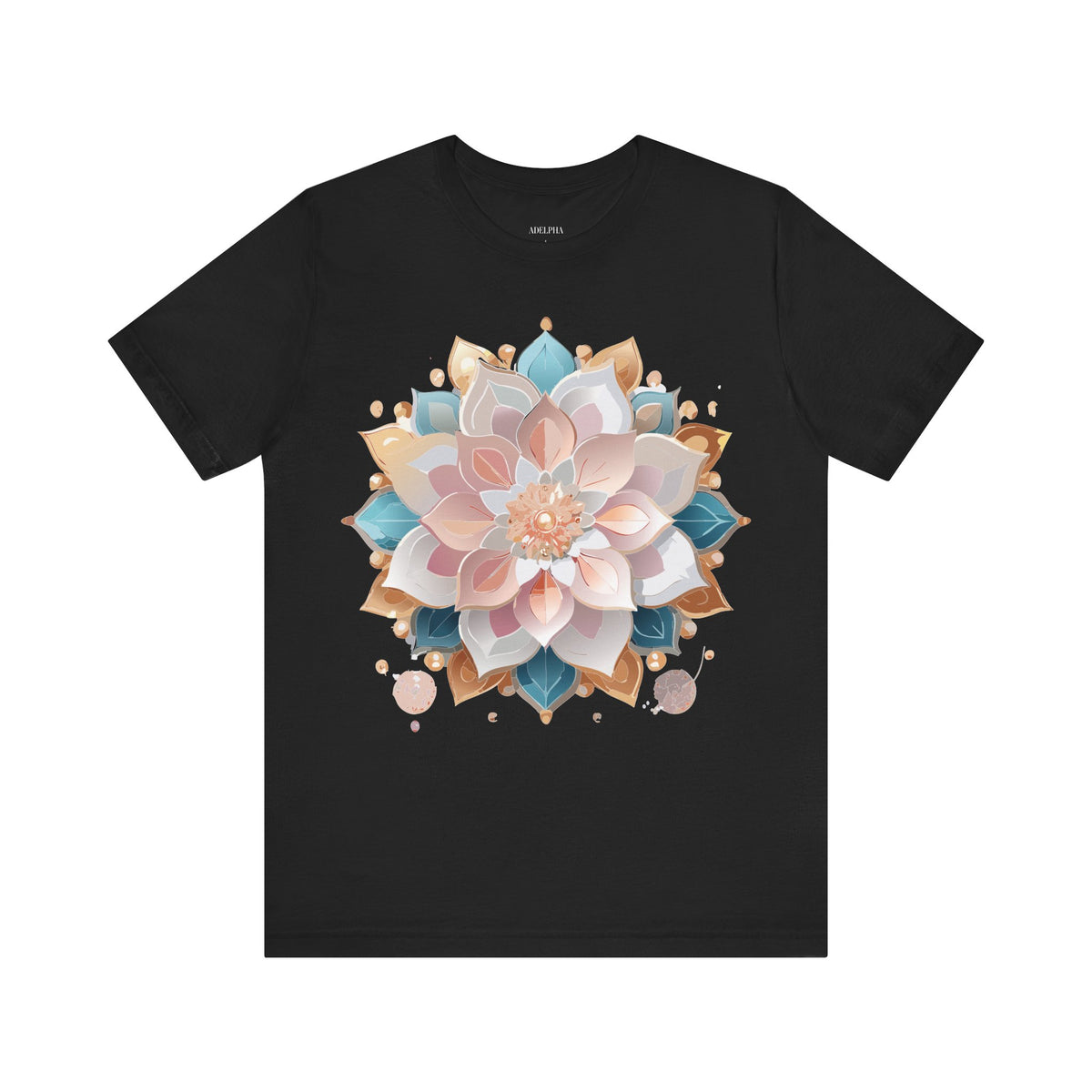 Mandala Graphic Unisex Cotton Bella+Canvas Tee with Floral Art Design d24
