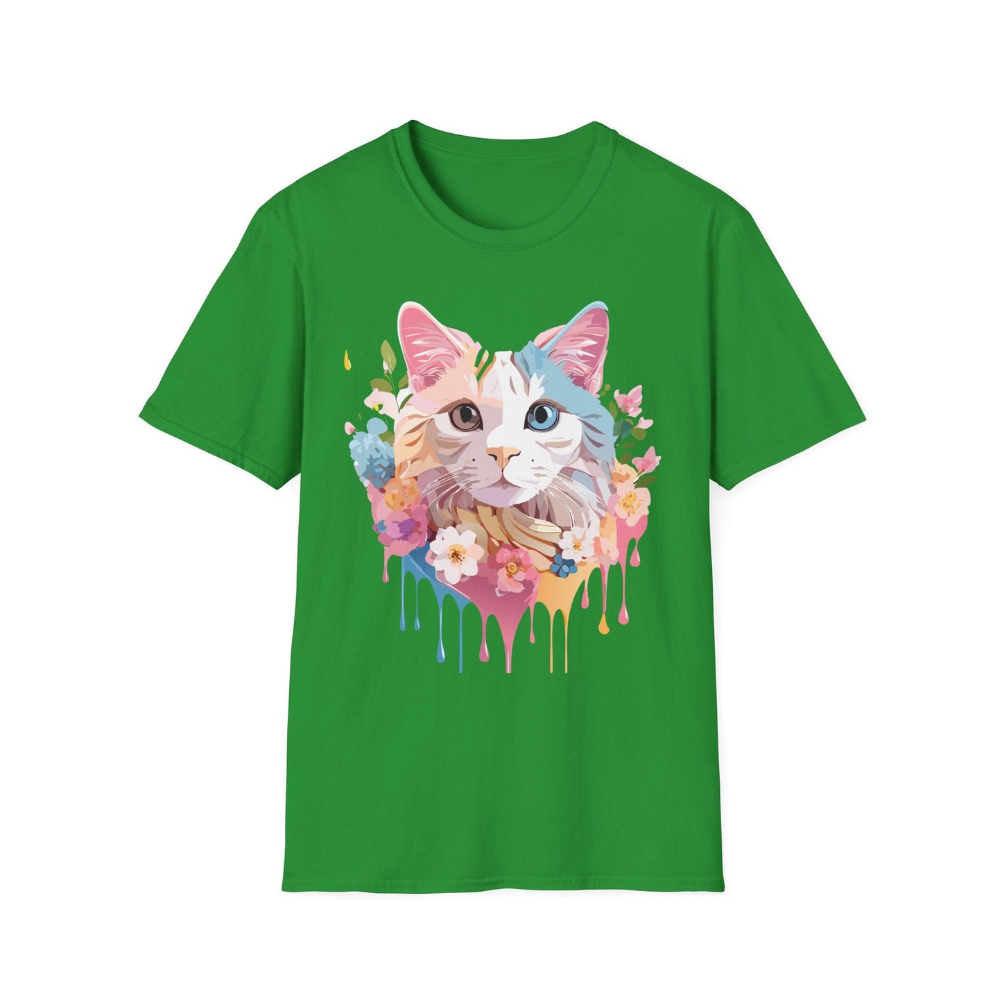 Cat Shirt Unisex Softstyle Tee 100 Percent Ring Spun Cotton Kitten Tee