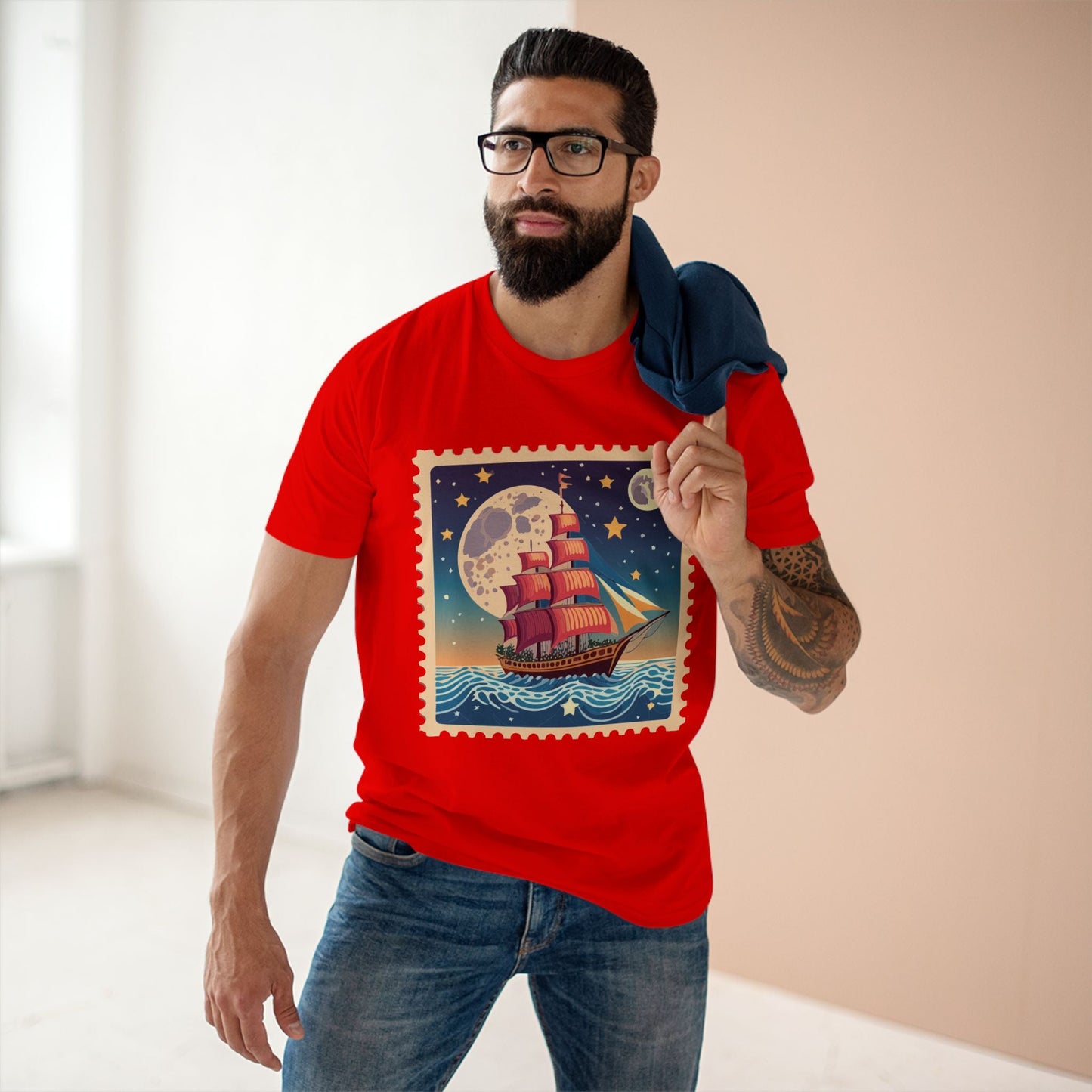 Stamp Shirt Postage Stamp Tee Unisex Premium Cotton Art Design Original Art By Retro2Nova Collection