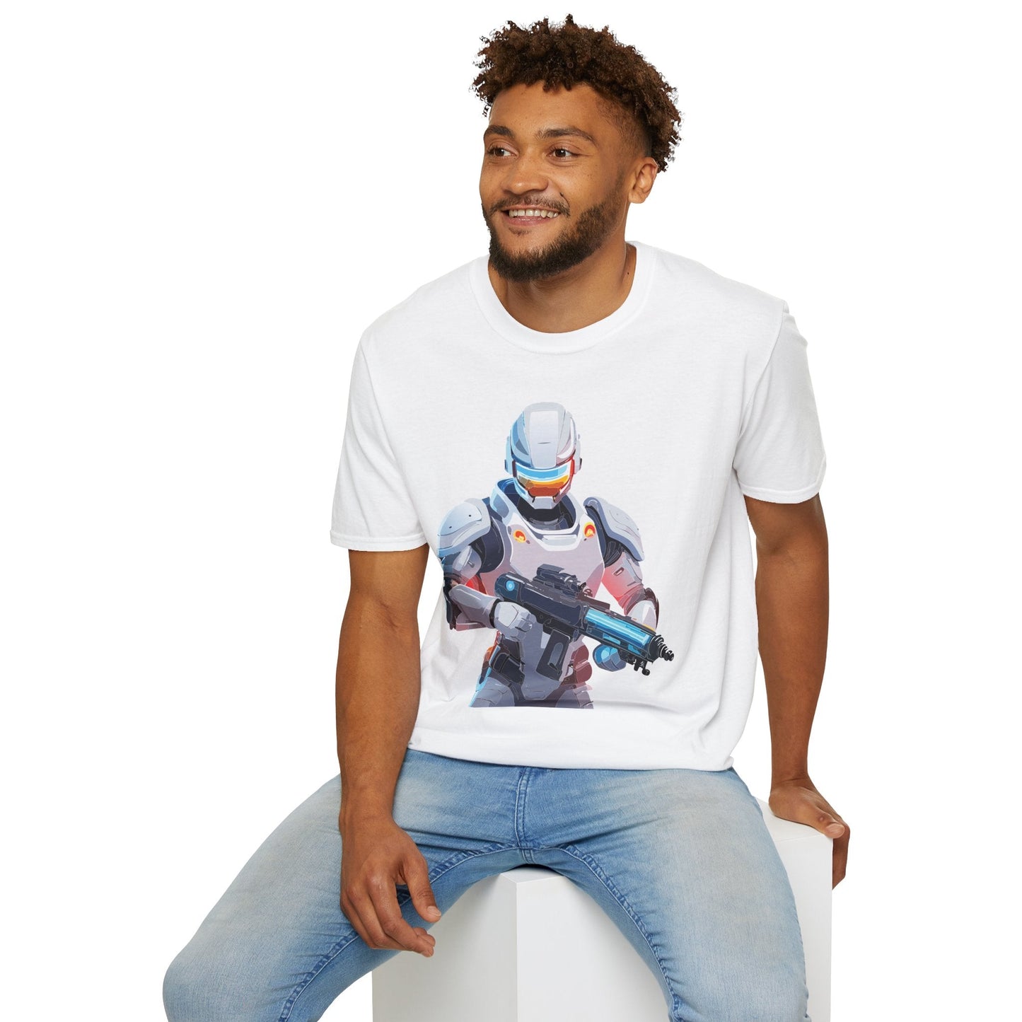 Robocop Themed Unisex Softstyle T Shirt With Robocop Art Design Cotton Tee Premium Comfort