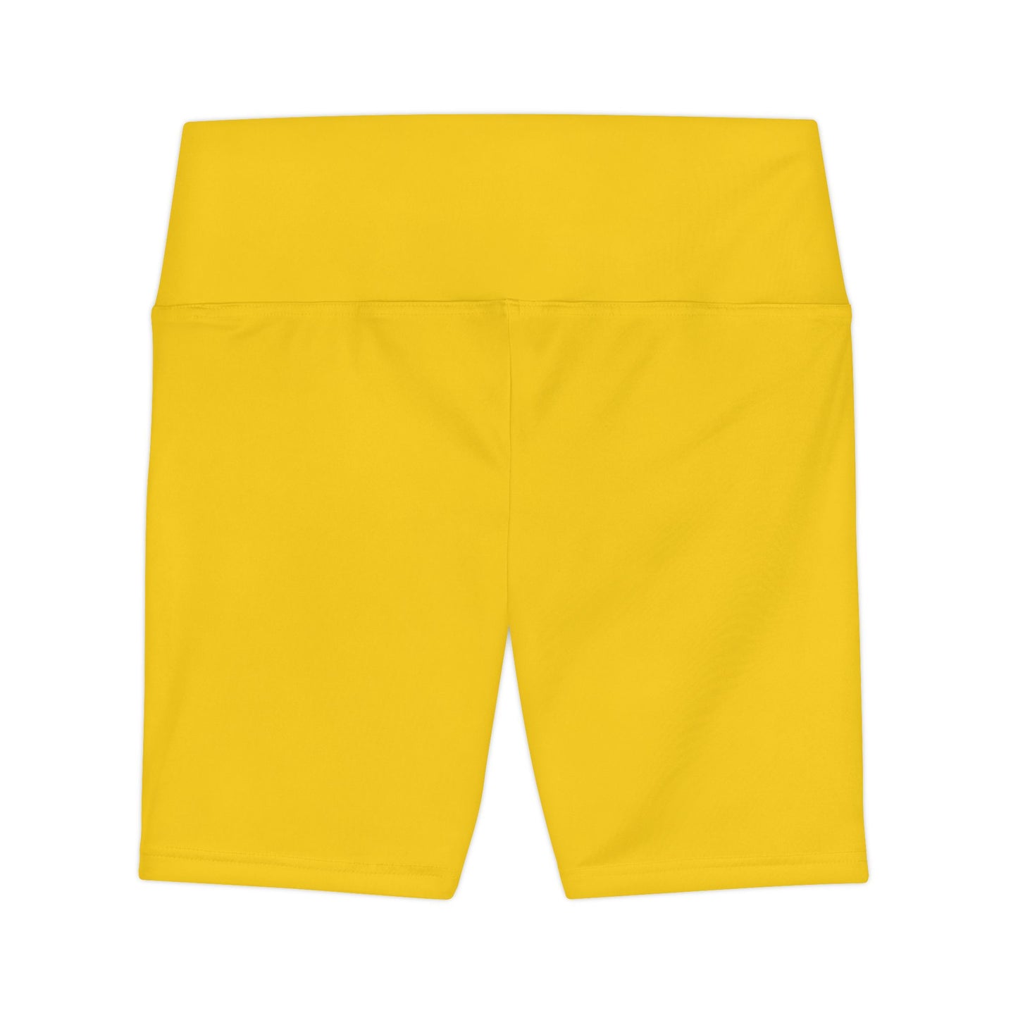 Golden Yellow Women's Yellow Workout Bike Shorts — High-Waist Athletic Biker Shorts