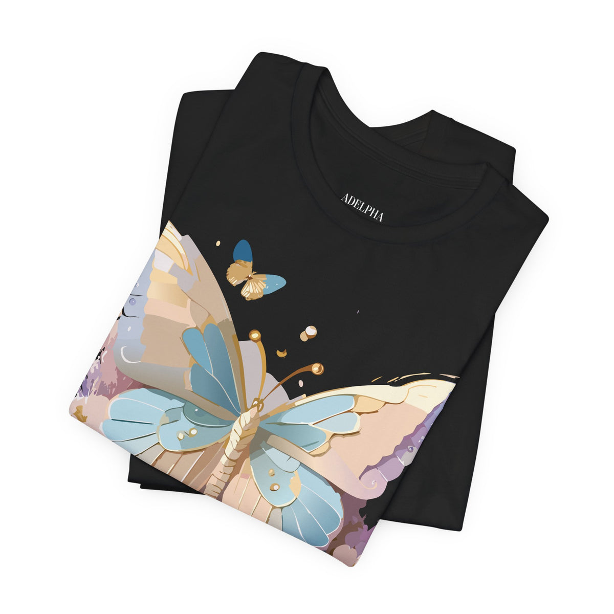 Butterfly Graphic Unisex Cotton Bella+Canvas Tee with Art Design n63