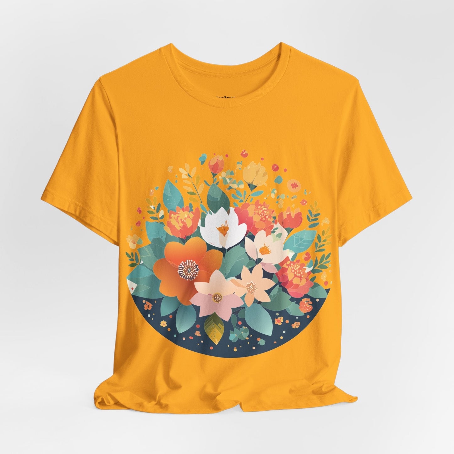 Floral Flowers Shirt Unisex Lightweight Breathable Jersey Tee Floral Pattern Short Sleeve
