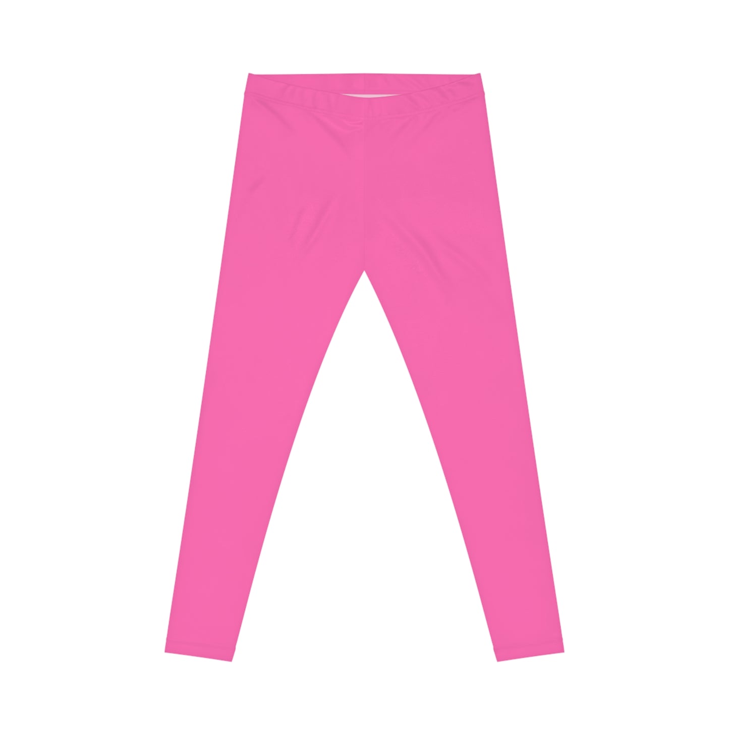 Hot Web Pink Color Women's Poly-Span Casual Leggings XS-2XL