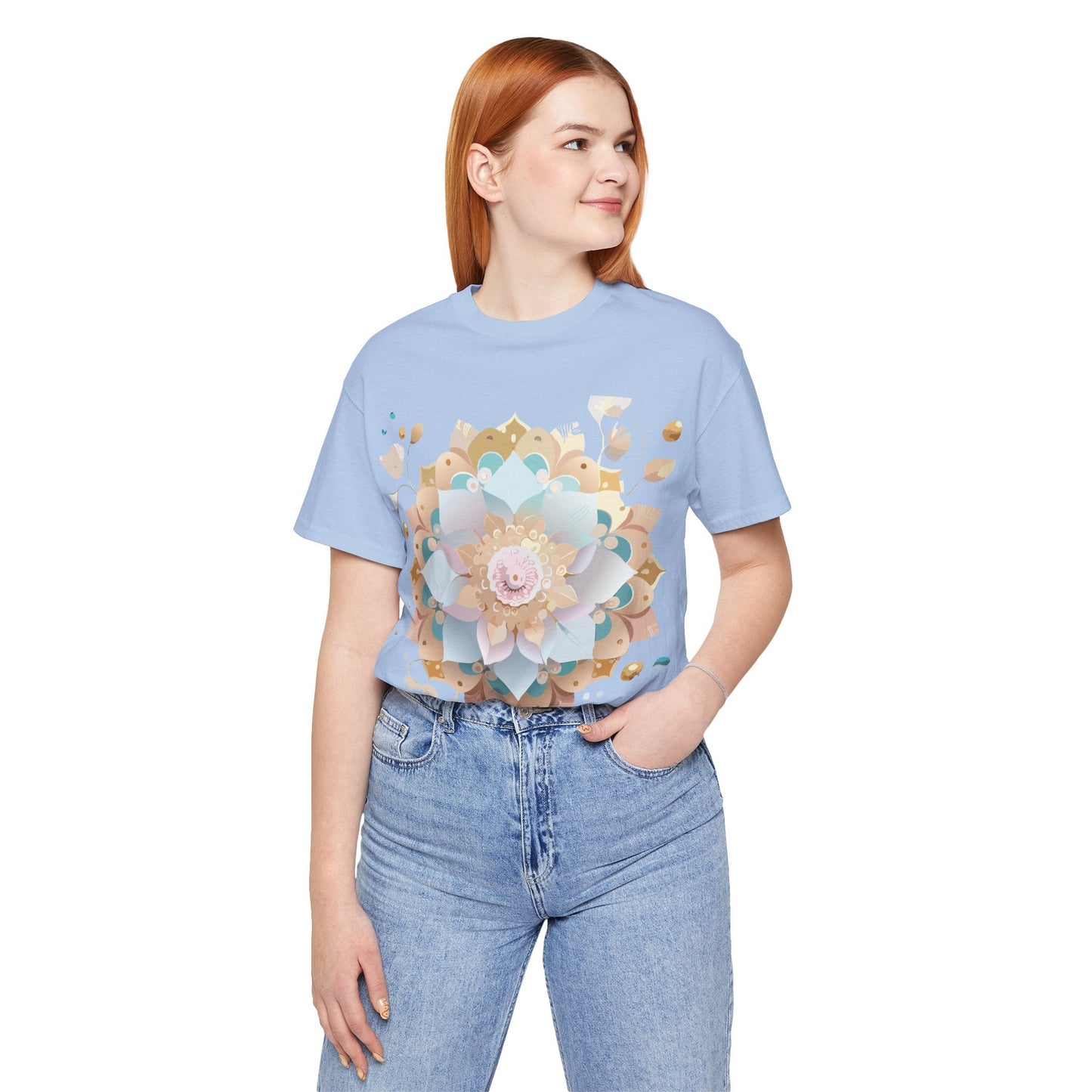 Mandala Graphic Unisex 100 Cotton Vintage Floral Artwork Tee 9