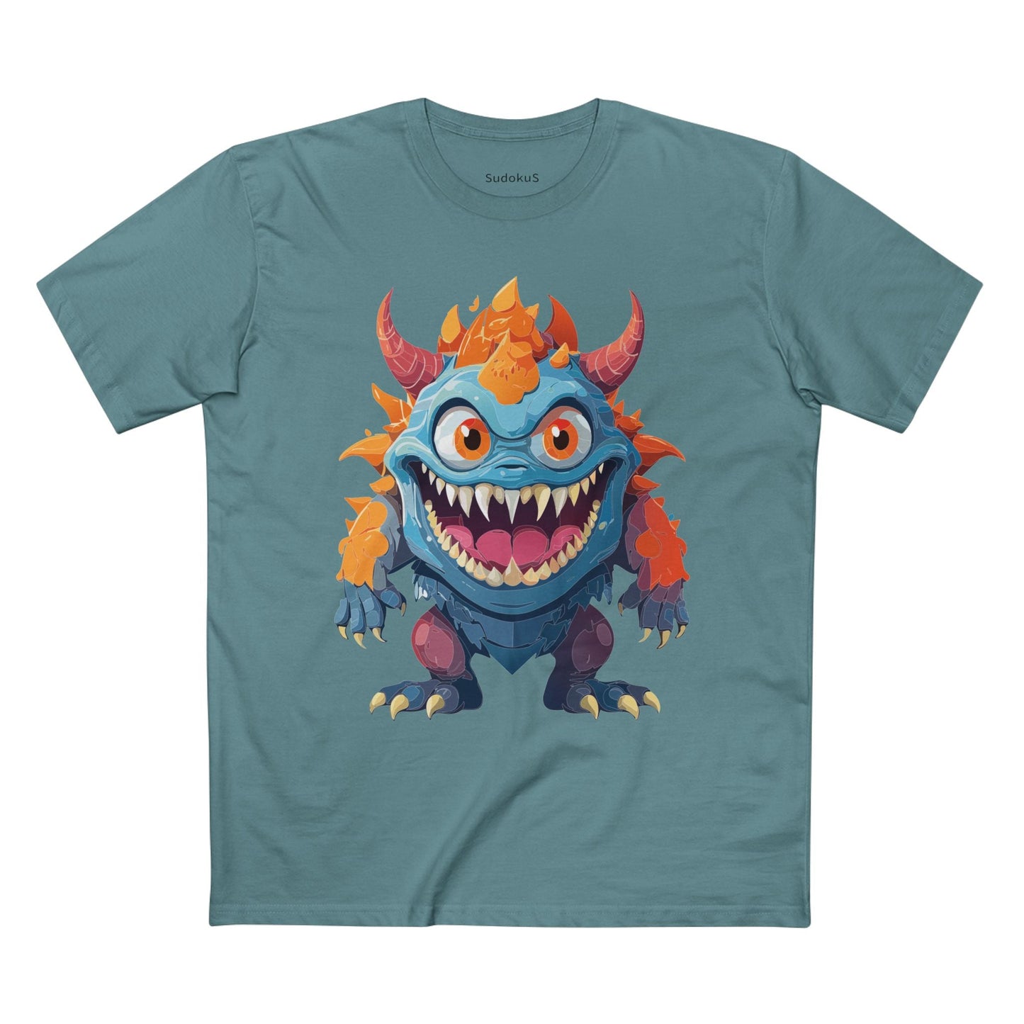 Cartoon Monsters Graphic Unisex 100 Cotton Staple Tee 34