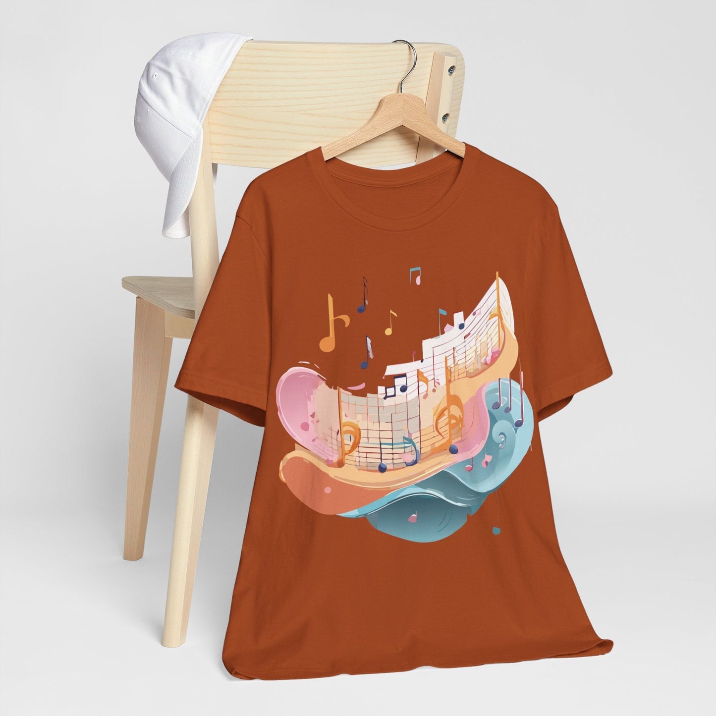 Music Graphic Unisex 100 Cotton Vintage Art with Musical Elements Tee 27