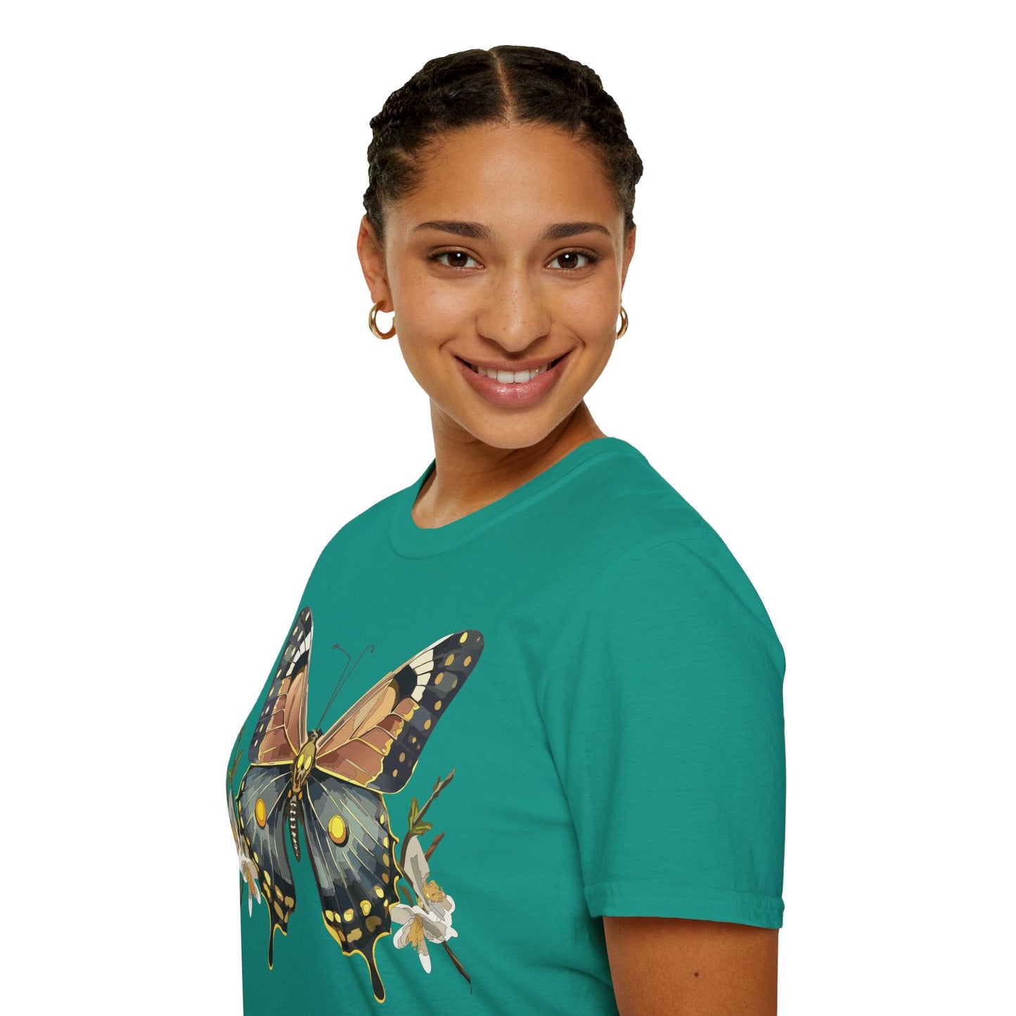 Butterfly Shirt Unisex Gildan Softstyle T Shirt Monarch Butterfly Tee 100 Percent Ring Spun Cotton
