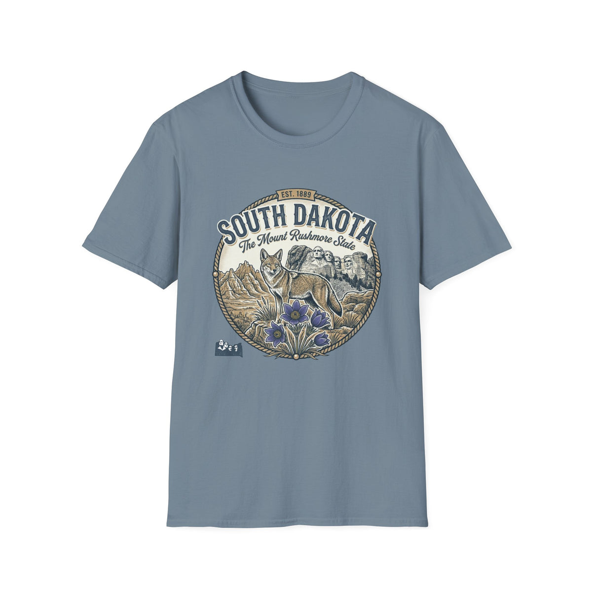 South Dakota Wildlife Tee – State Prairie Flowers Travel Tourist Graphic Tee Unisex 100 Cotton Gildan T-Shirt