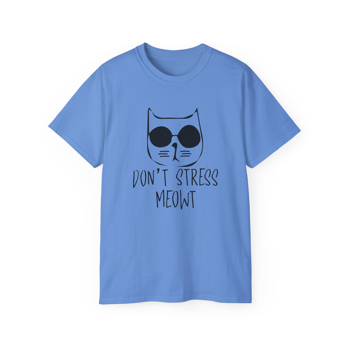 Don't Stress Meowt Cat Face Tee | Cat with Sunglasses Shirt