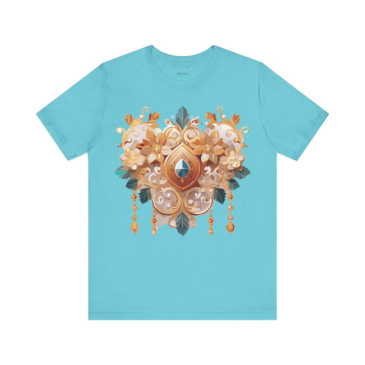Jewelry Graphic Unisex Cotton Bella+Canvas Tee with Gemstones Art Design m30