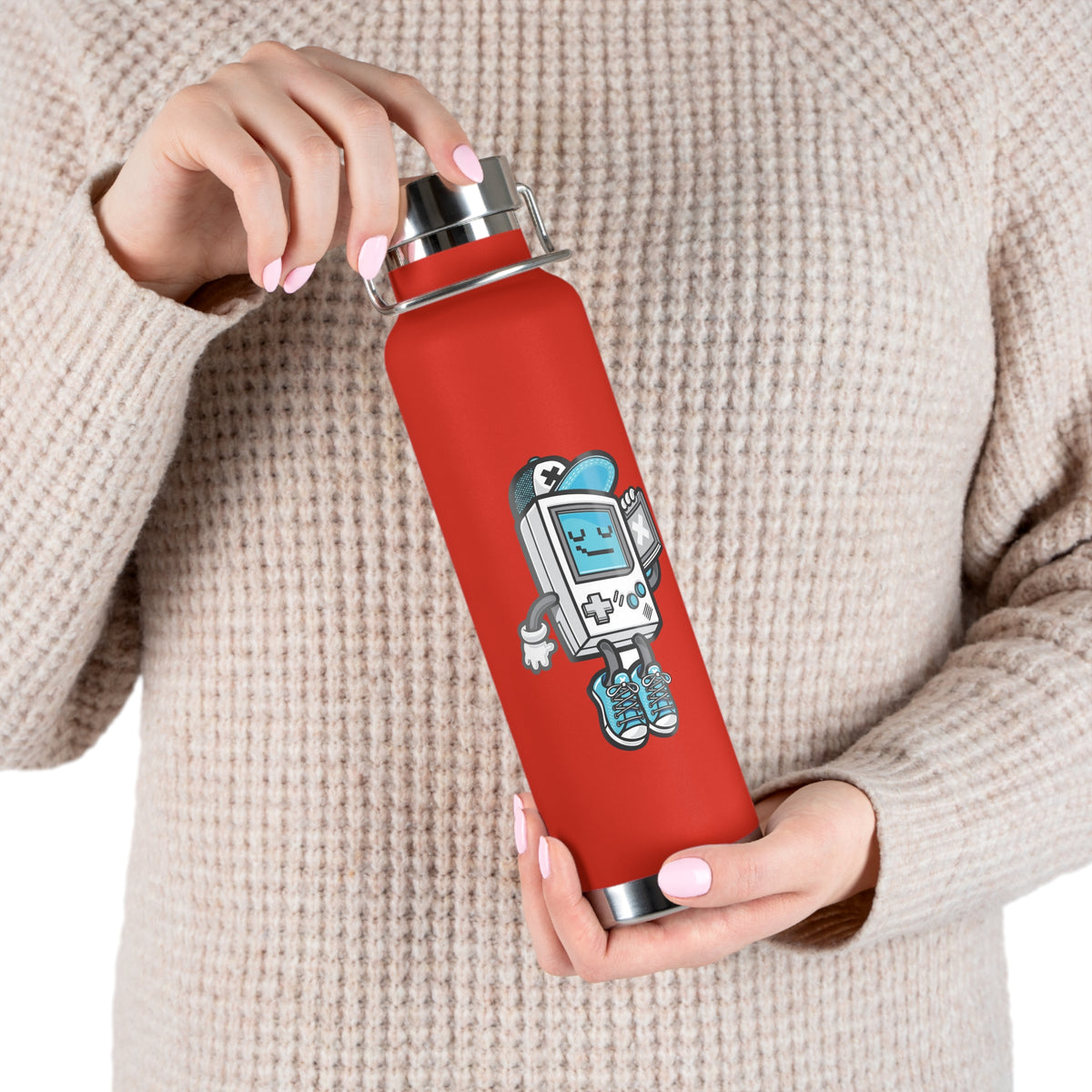22oz Copper Insulated Water Bottle with Cartoon Design - CV82