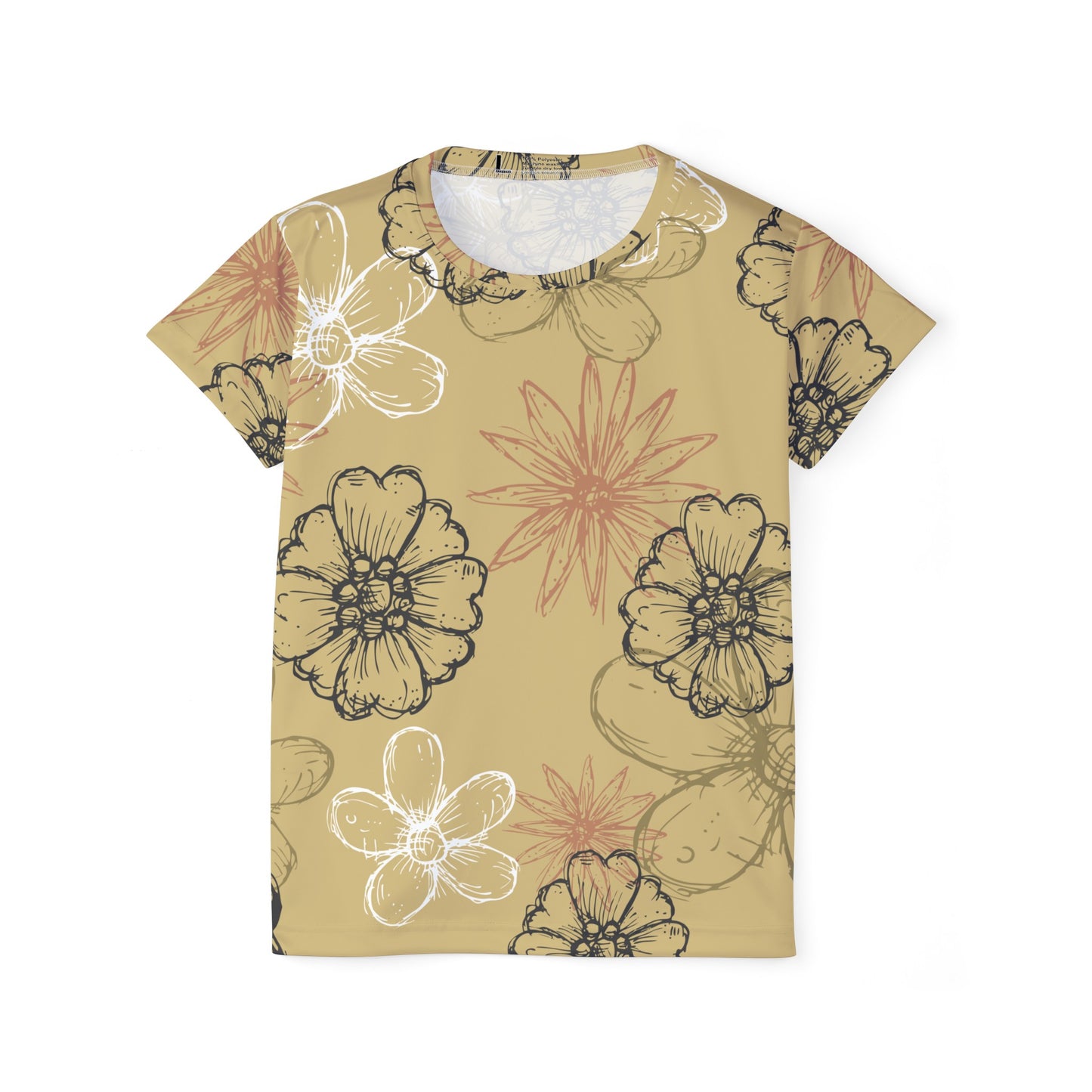 Poly Jersey Tee Shirt with floral prints