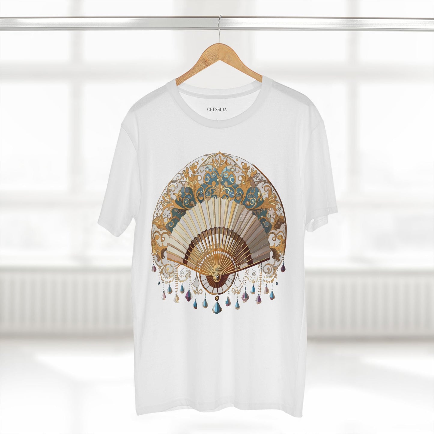 Antique Fan Graphic Design T-Shirt Unisex 100 Cotton Floral Carnival Artwork Tee 23