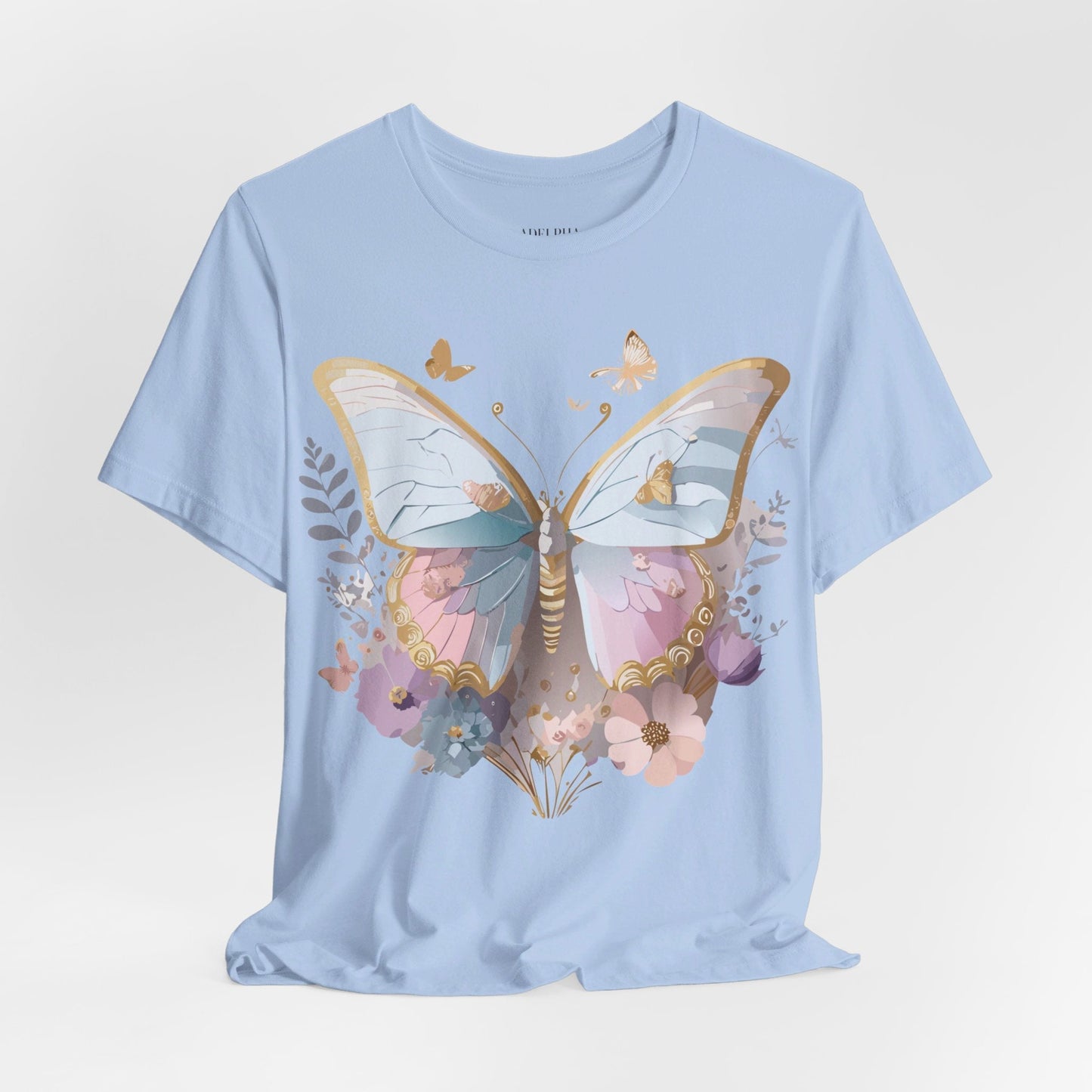 Unisex Graphic Tee Featuring Adelpha Artwork Vintage Butterfly Inspired Short Sleeve