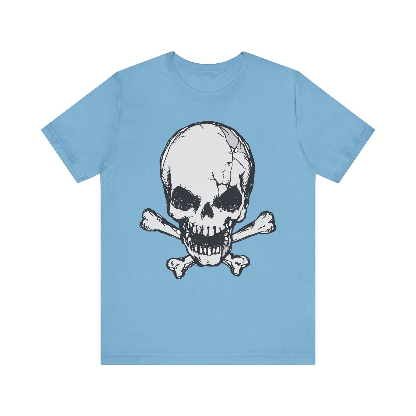 Grey Skull Graphic Design Tee, Skull Shirt, Vintage Tees, Art Design T-Shirt, Vintage Graphic Tee, Art Shirts with Skulls