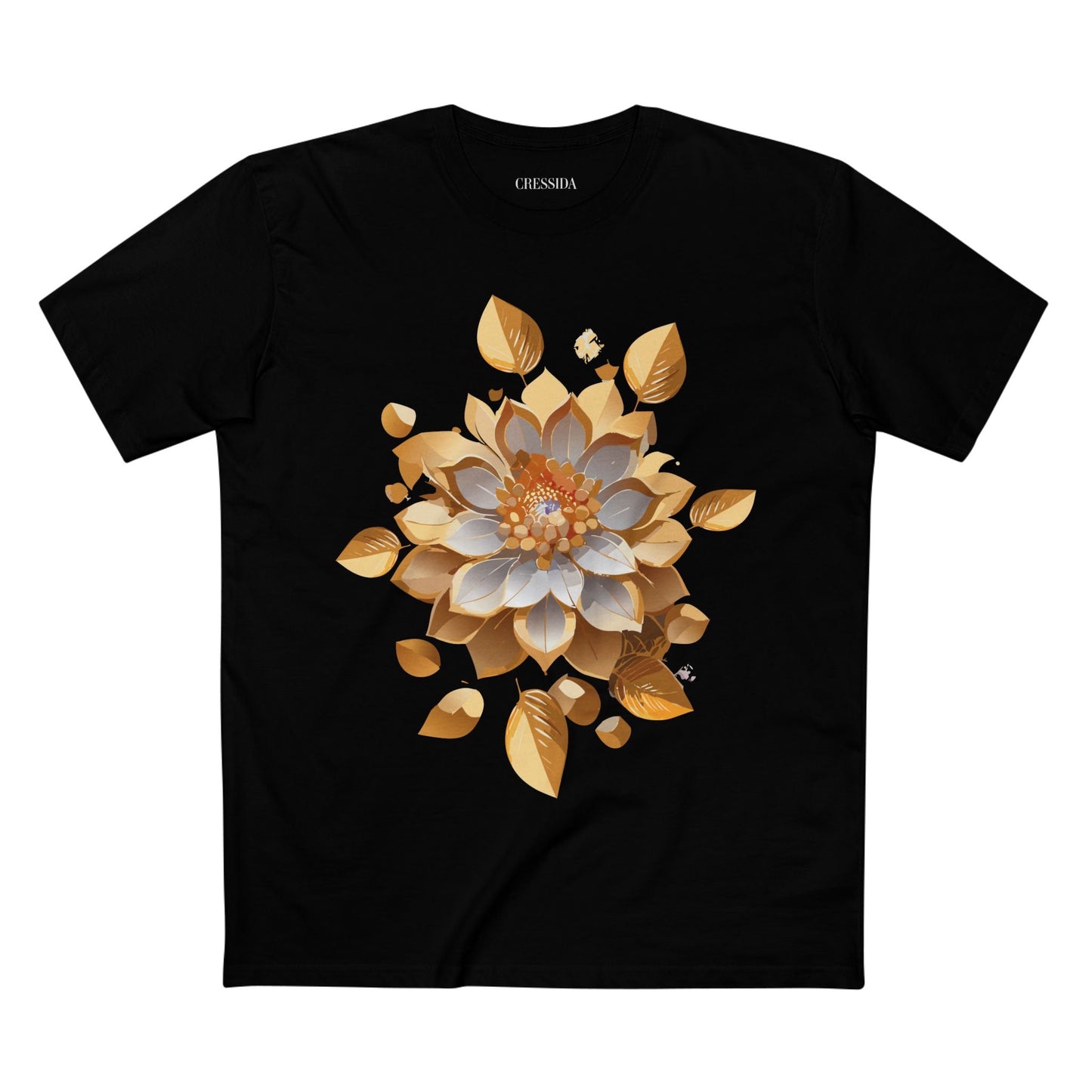 Floral Graphic T-Shirt Unisex 100 Cotton Art Design with Antique Flowers Tee 7