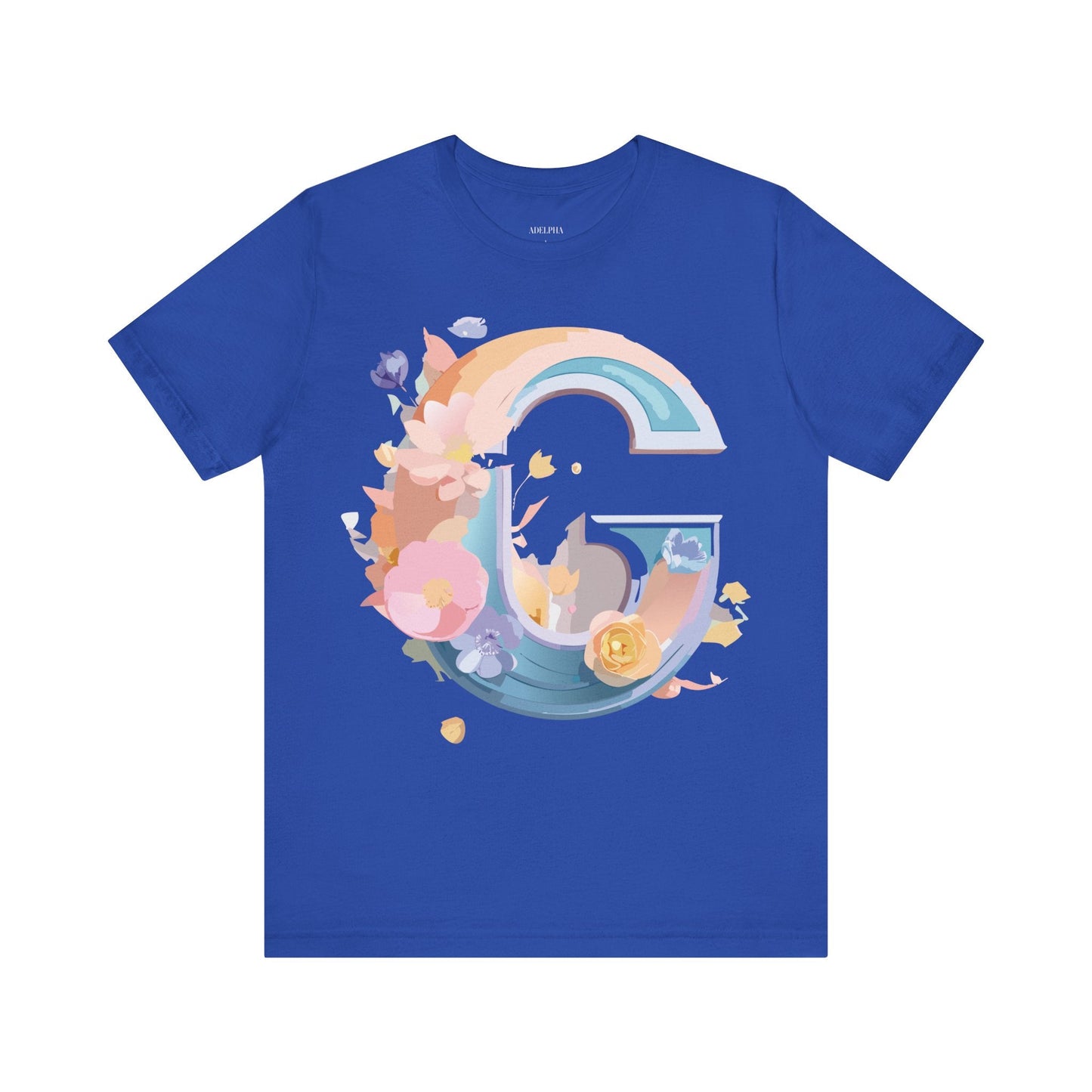 Letter G Shirt Graphic Tee Unisex Short Sleeve Vintage Inspired Artwork Adelpha Print