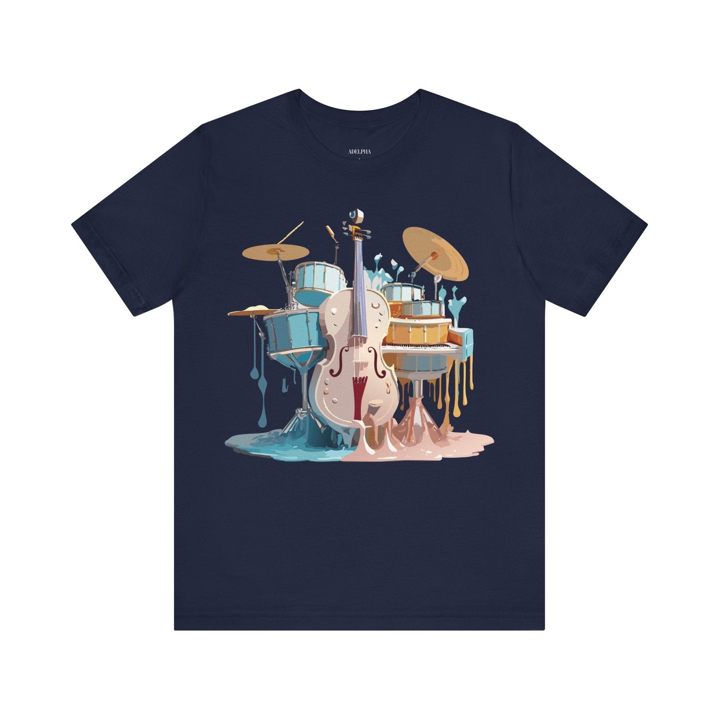 Music Graphic Unisex 100 Cotton Vintage Art with Musical Elements Tee 84