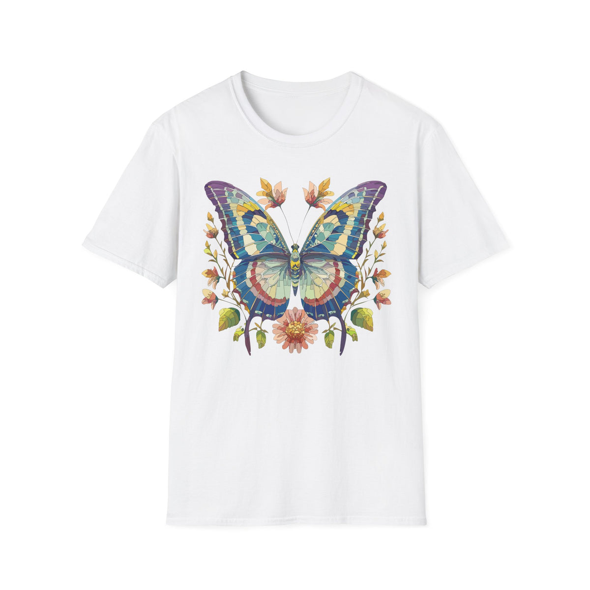 Colorful Watercolor Butterfly T-Shirt | Floral Wings Boho Nature Graphic Tee Unisex 100 Cotton Gildan T-Shirt