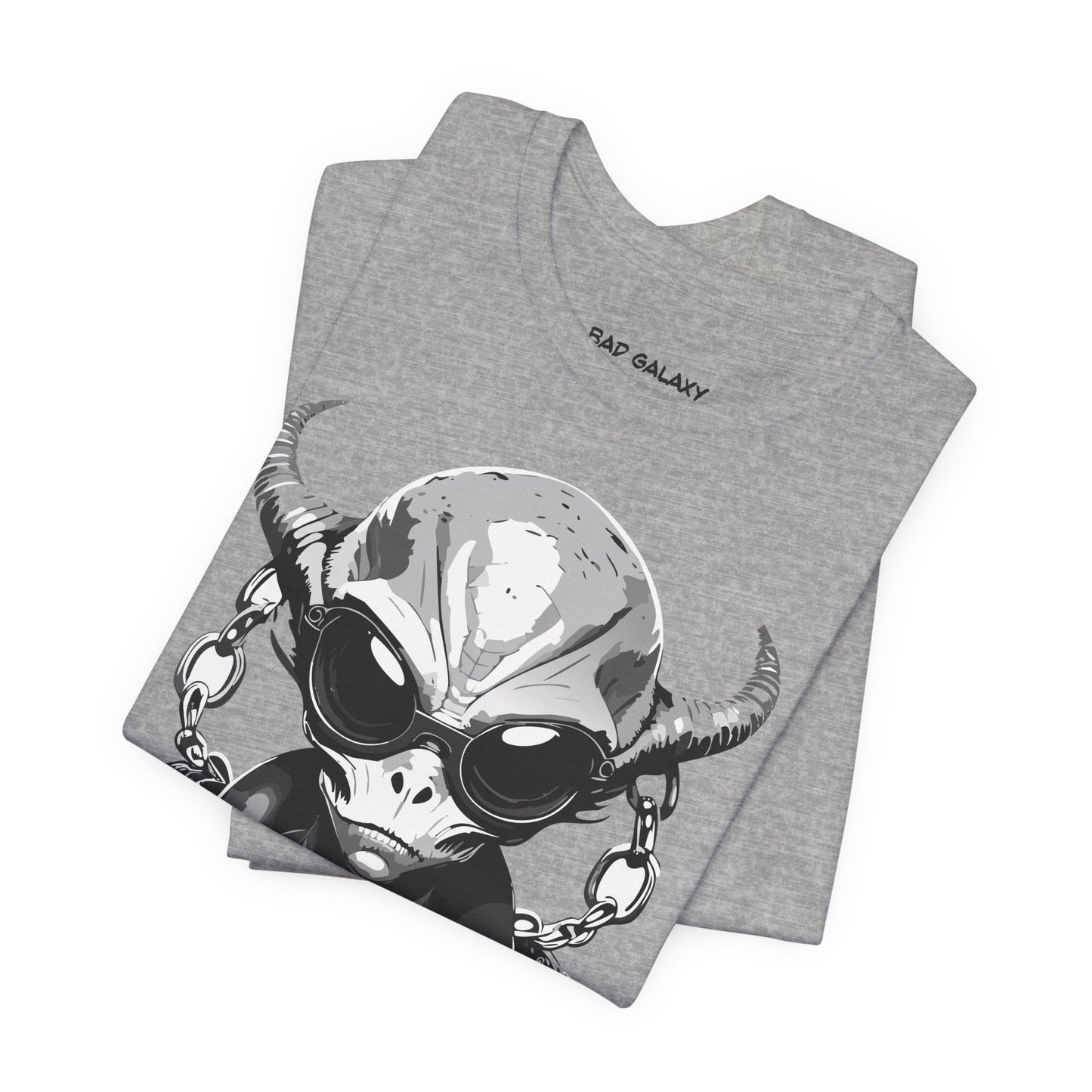 Tee Shirt With Alien From Bad Galaxy One Hundred Percent Cotton Lightweight USA Made With Eco Inks