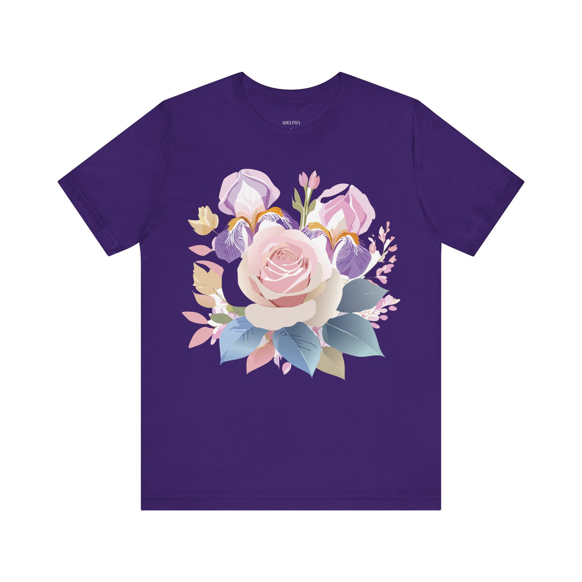 Floral Graphic Unisex Cotton Bella+Canvas Tee with Flowers Art Design n119