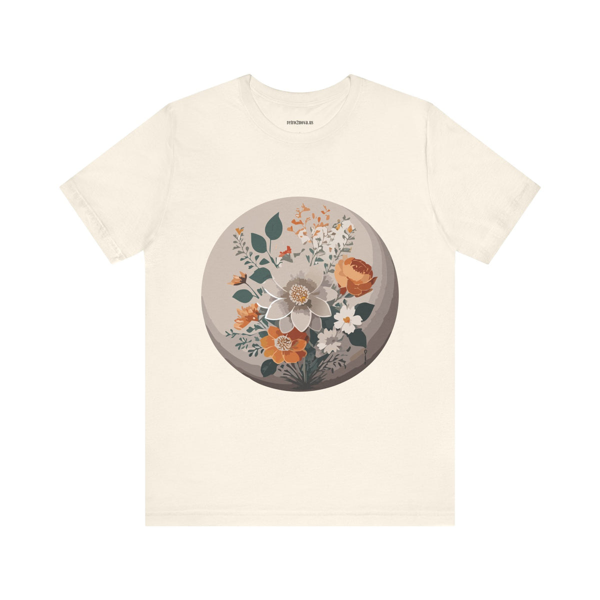Floral Graphic Unisex Cotton Bella+Canvas Tee with Flowers Design ab11