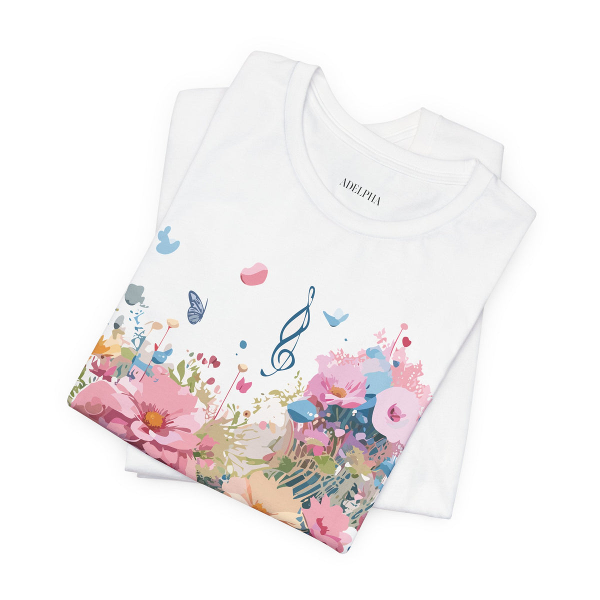 Music Graphic Unisex Cotton Bella+Canvas Tee with Art Design m163