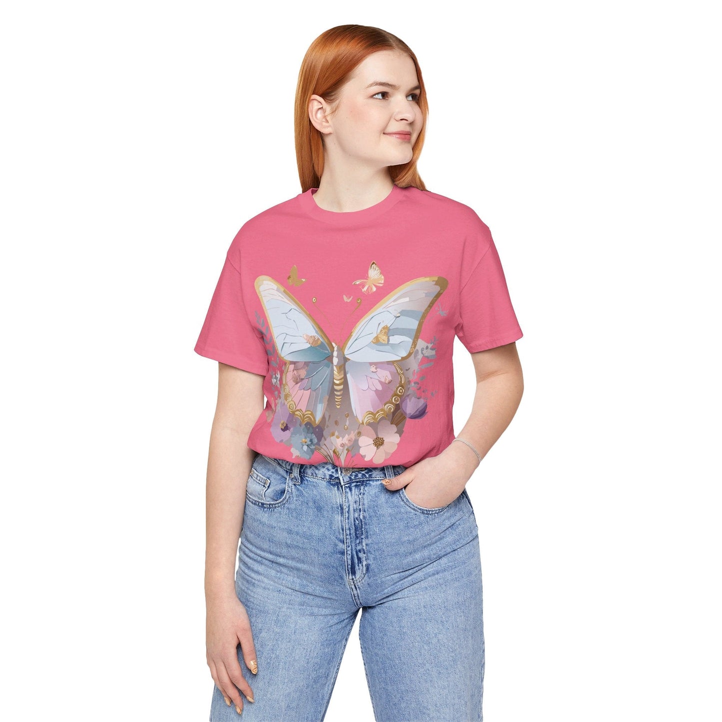 Unisex Graphic Tee Featuring Adelpha Artwork Vintage Butterfly Inspired Short Sleeve