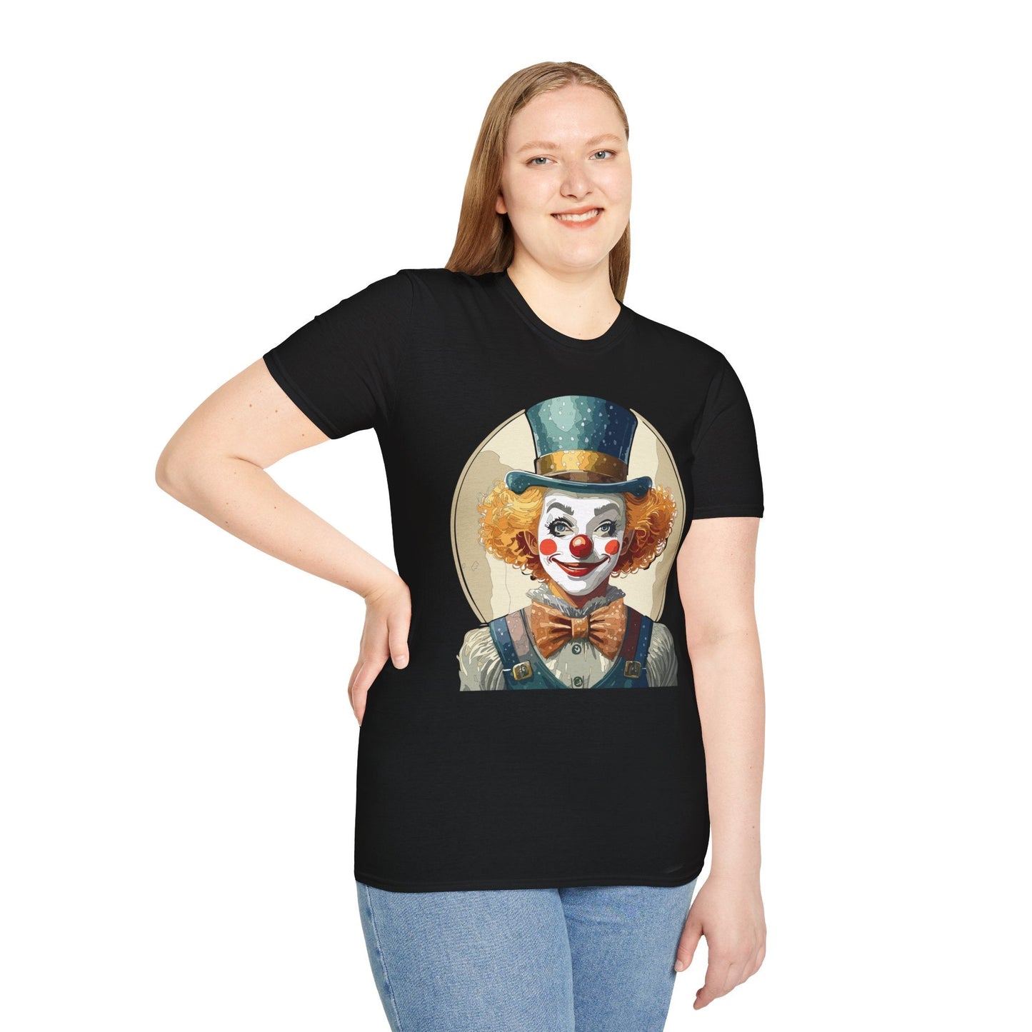 Clown Shirt Unisex T Shirt With Clown Circus Theme Funny Man Shirt Gildan Softstyle 64000