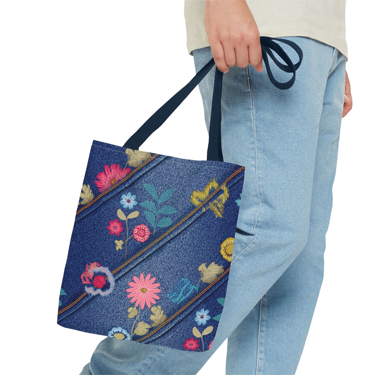 DENIM PRINT CANVAS BAG HIGH-QUALITY 100% SPUN POLY 3 SIZES CANVAS BAG-164
