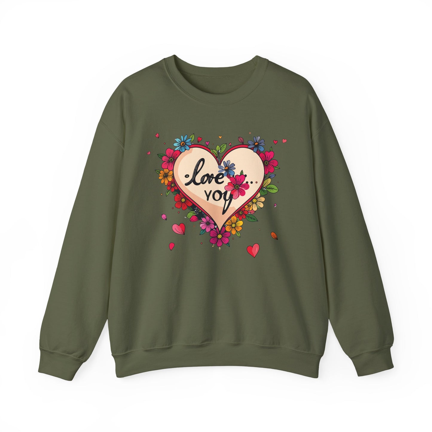 Big Heart Sweatshirt, Floral Heart Sweatshirt, Floral Love Sweatshirt, Valentine's Day Sweatshirt, Heart Floral Sweatshirt 109