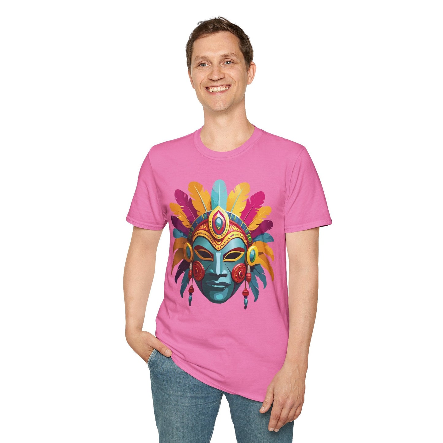 Mask Graphic Unisex Cotton Masquerade Design Artwork Tee 26
