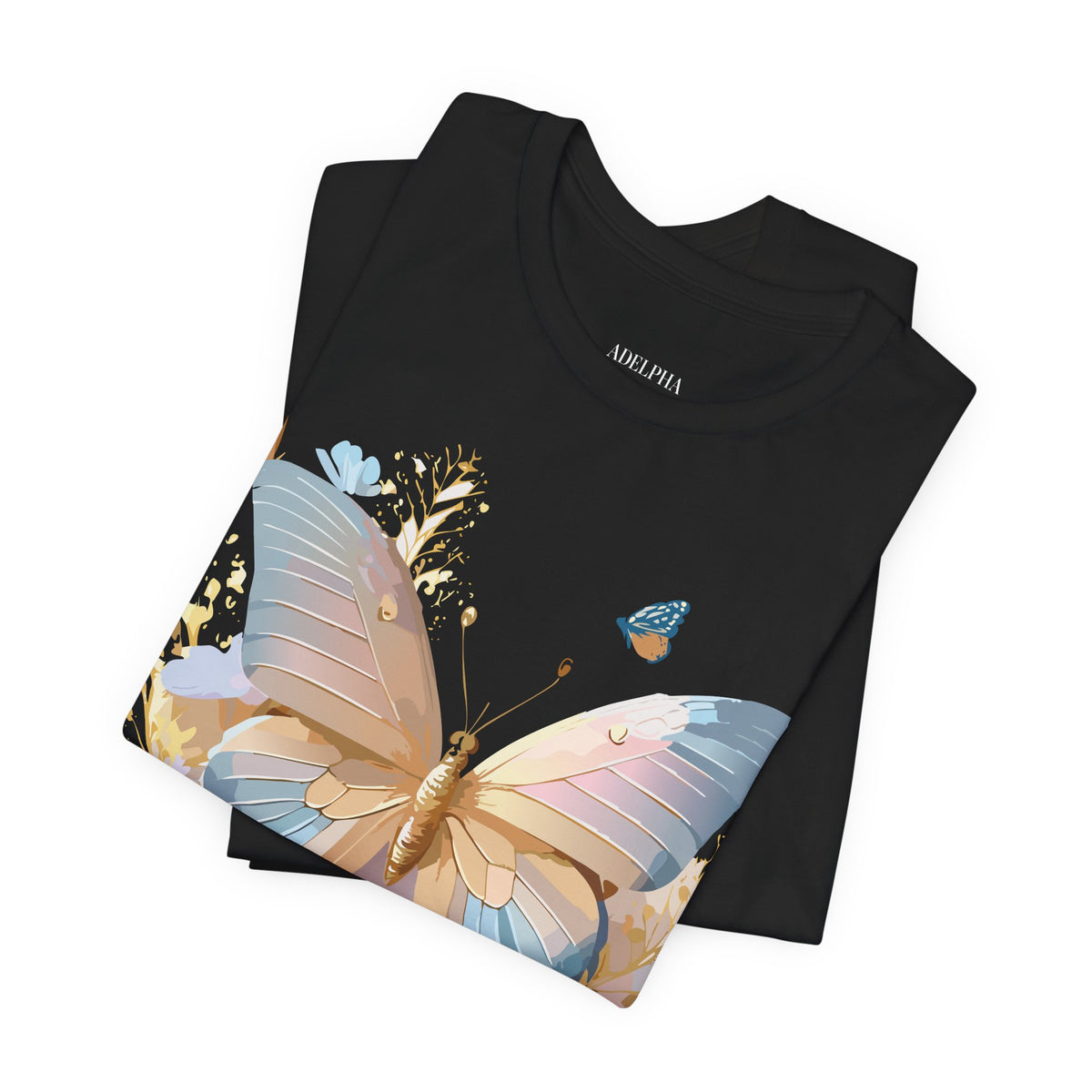 Butterfly Graphic Unisex Cotton Bella+Canvas Tee with Art Design n95
