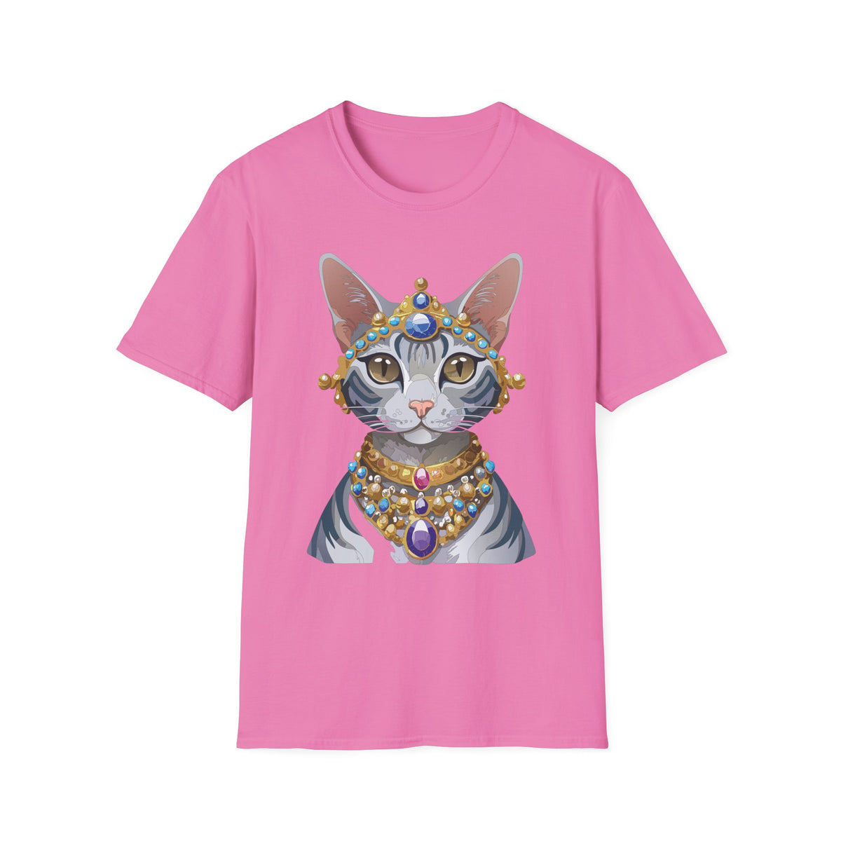Regal Jewel-Studded Cat Tee | Cat T-Shirt