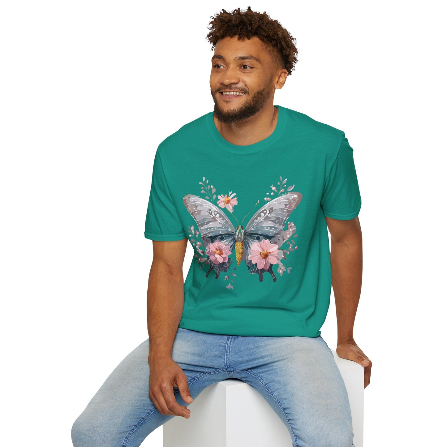 Butterfly Themed Unisex T Shirt Softstyle Monarch Gildan 64000 Ring Spun Cotton Tee